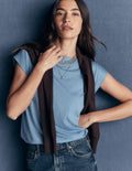 Supersoft Slash Neck T-Shirt-Blue Aura