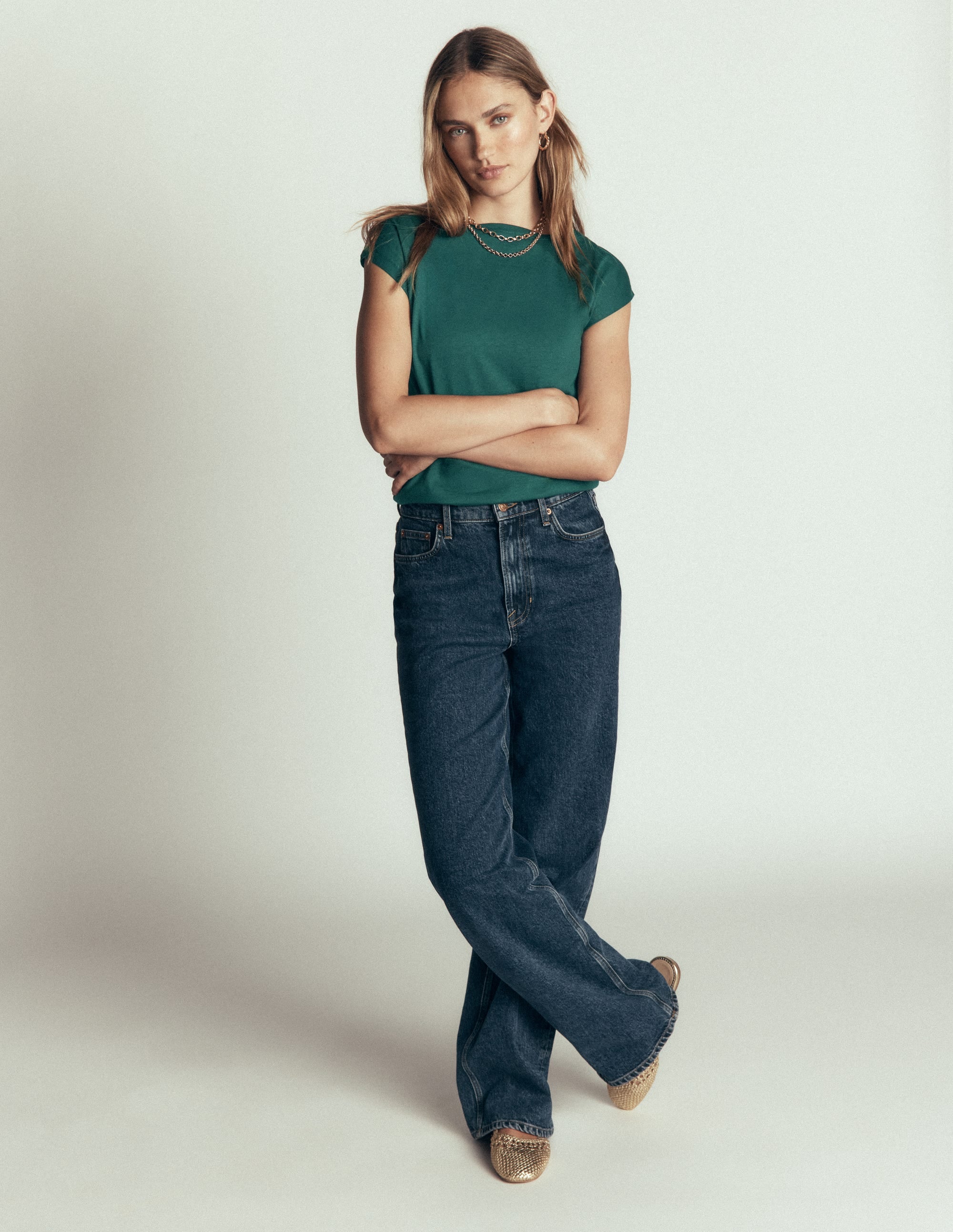 Supersoft Slash Neck T-Shirt-Midnight Teal - Image 4