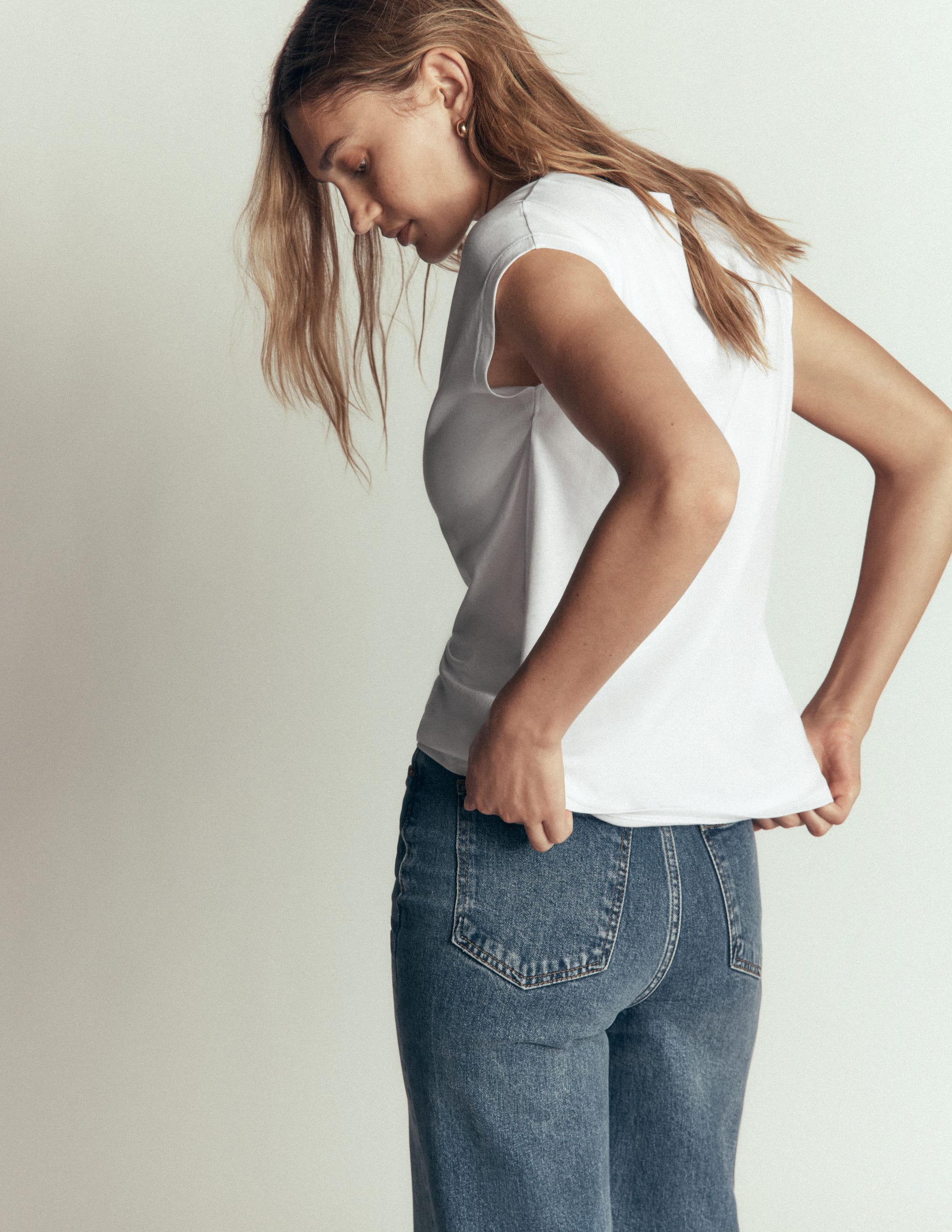 Supersoft Slash Neck T-Shirt-White - Image 3
