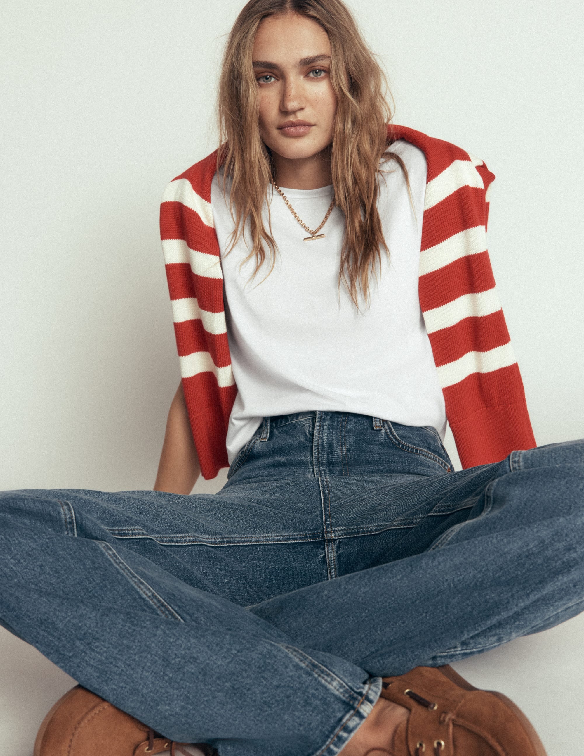 Supersoft Slash Neck T-Shirt-White - Image 4