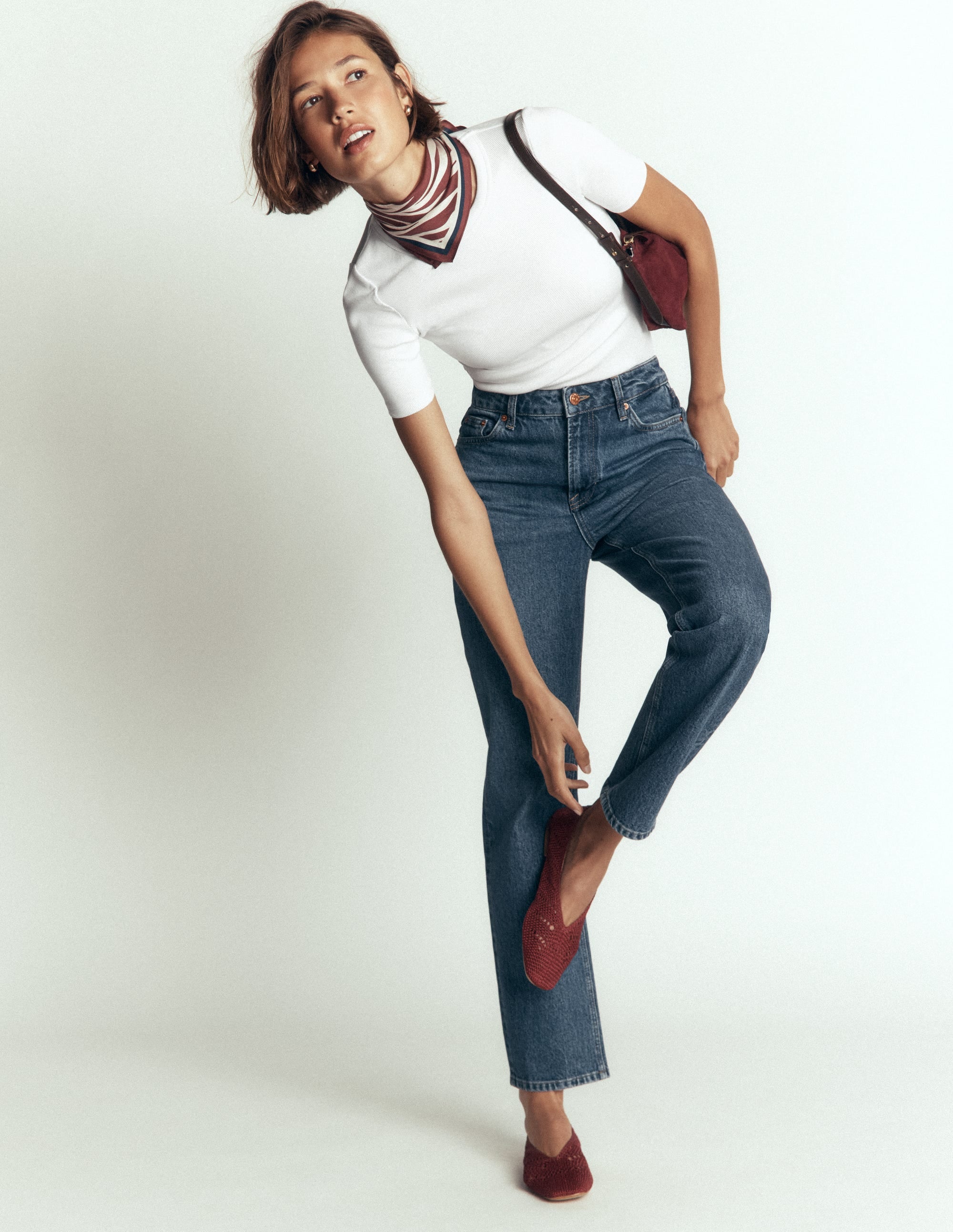 Ribbed Cotton T-Shirt-White - Image 4