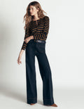 Iris Puff Sleeve Mariner-Navy and Dijon Stripe