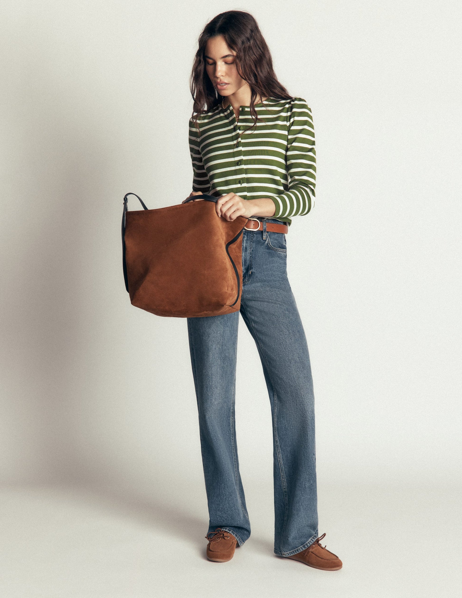 Iris Puff Sleeve Mariner-Chive and Ivory Stripe-4