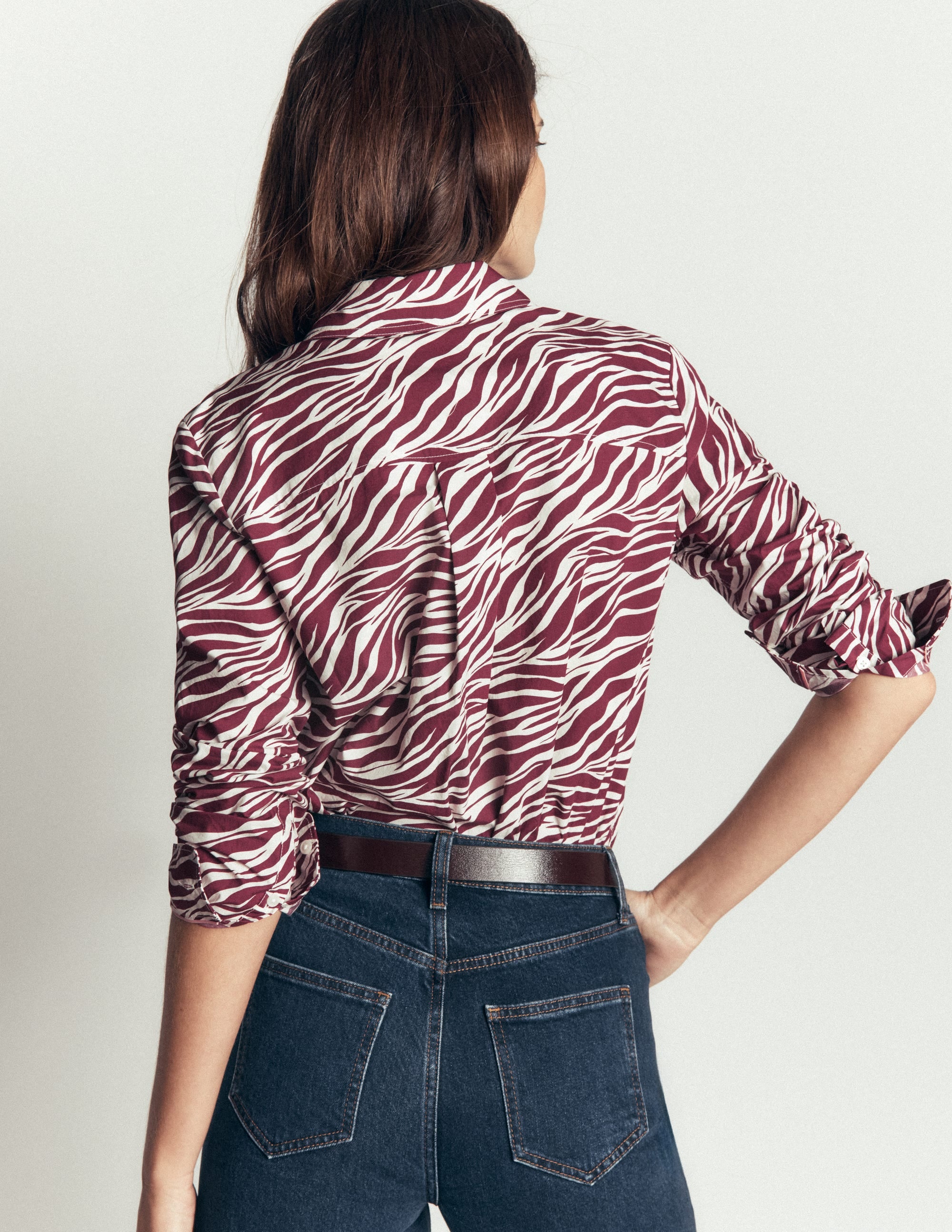 The New Sienna Cotton Shirt-Chestnut, Zebra Swirl - Image 3