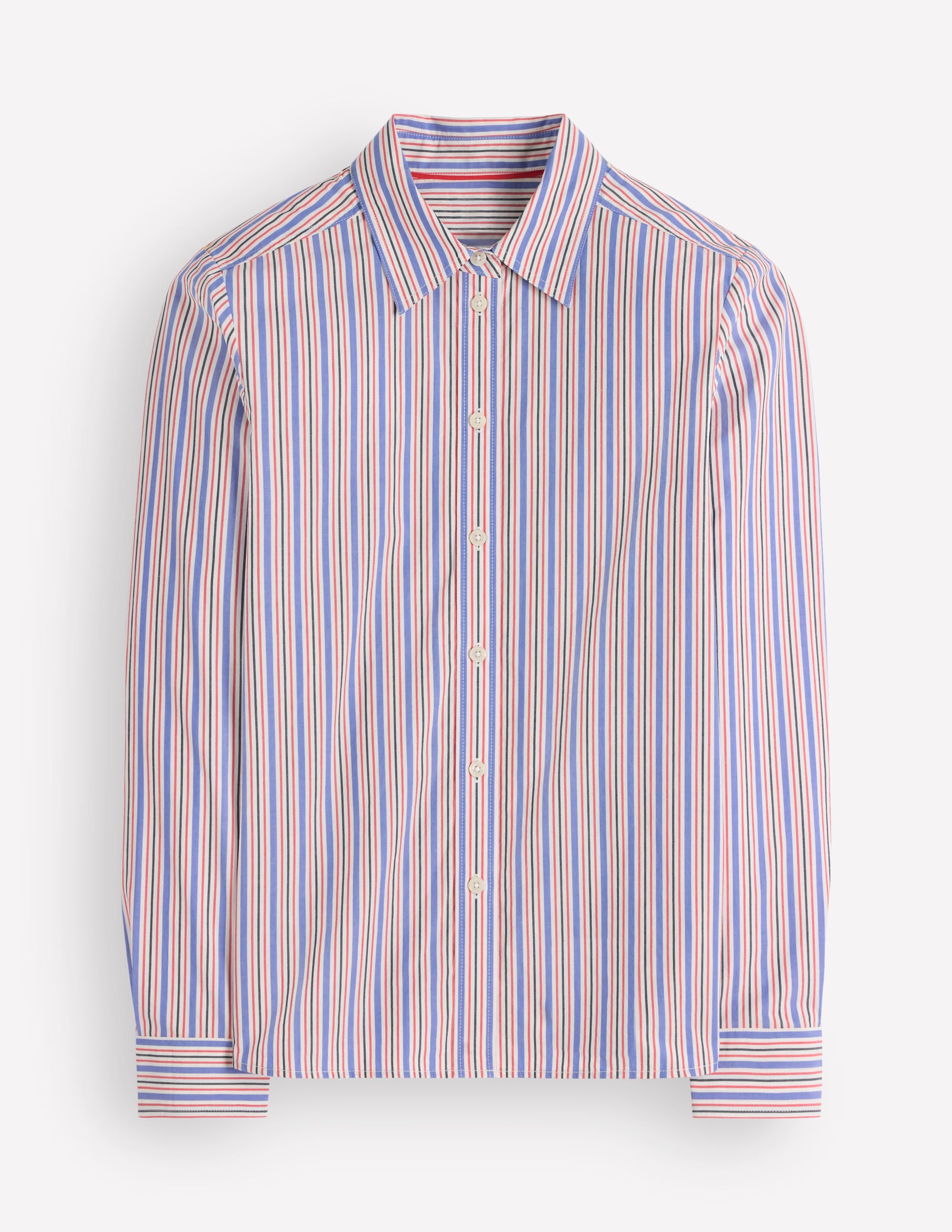 The New Sienna Cotton Shirt-Blue, Jam Red Stripe - Image 5