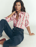 The New Sienna Cotton Shirt-Ivory, Petal Trail