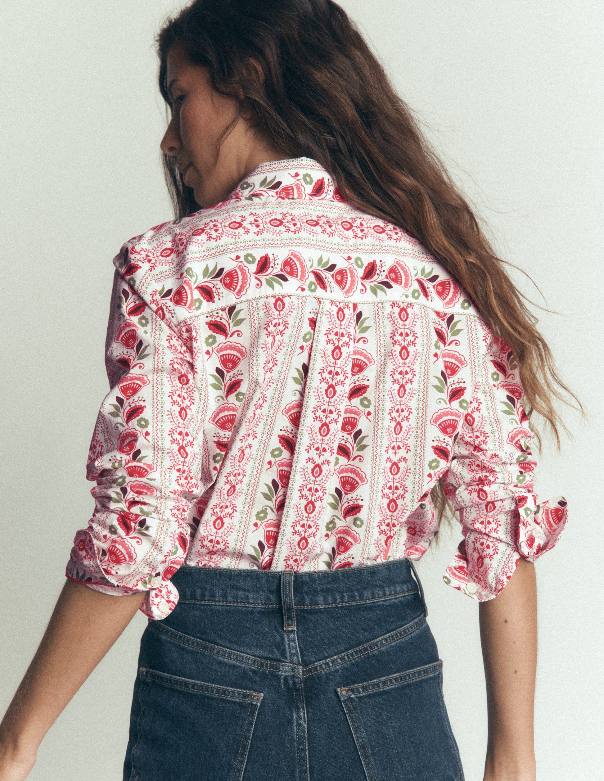 The New Sienna Cotton Shirt-Ivory, Petal Trail-3