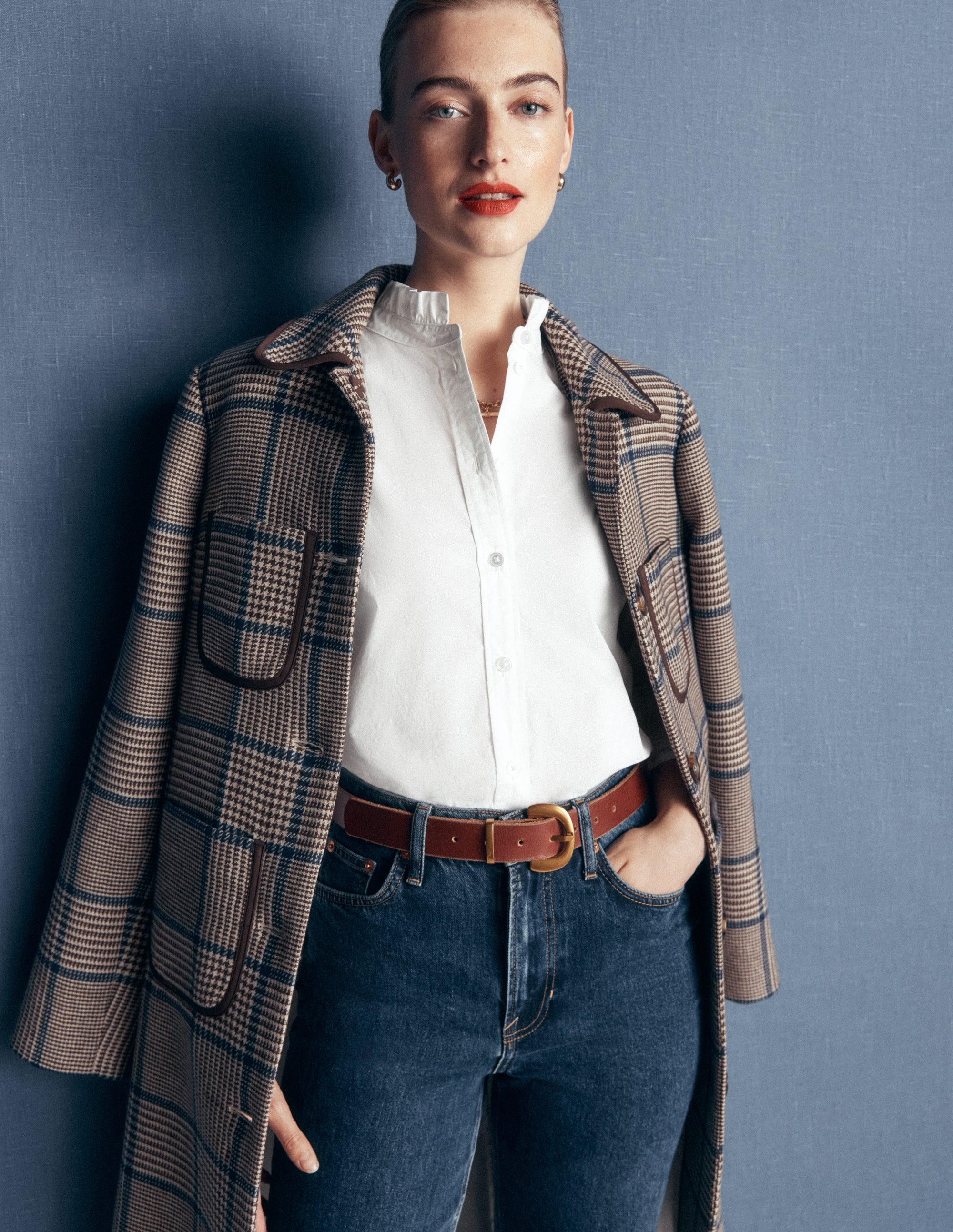 Sienna Frill Cotton Shirt-White - Image 1