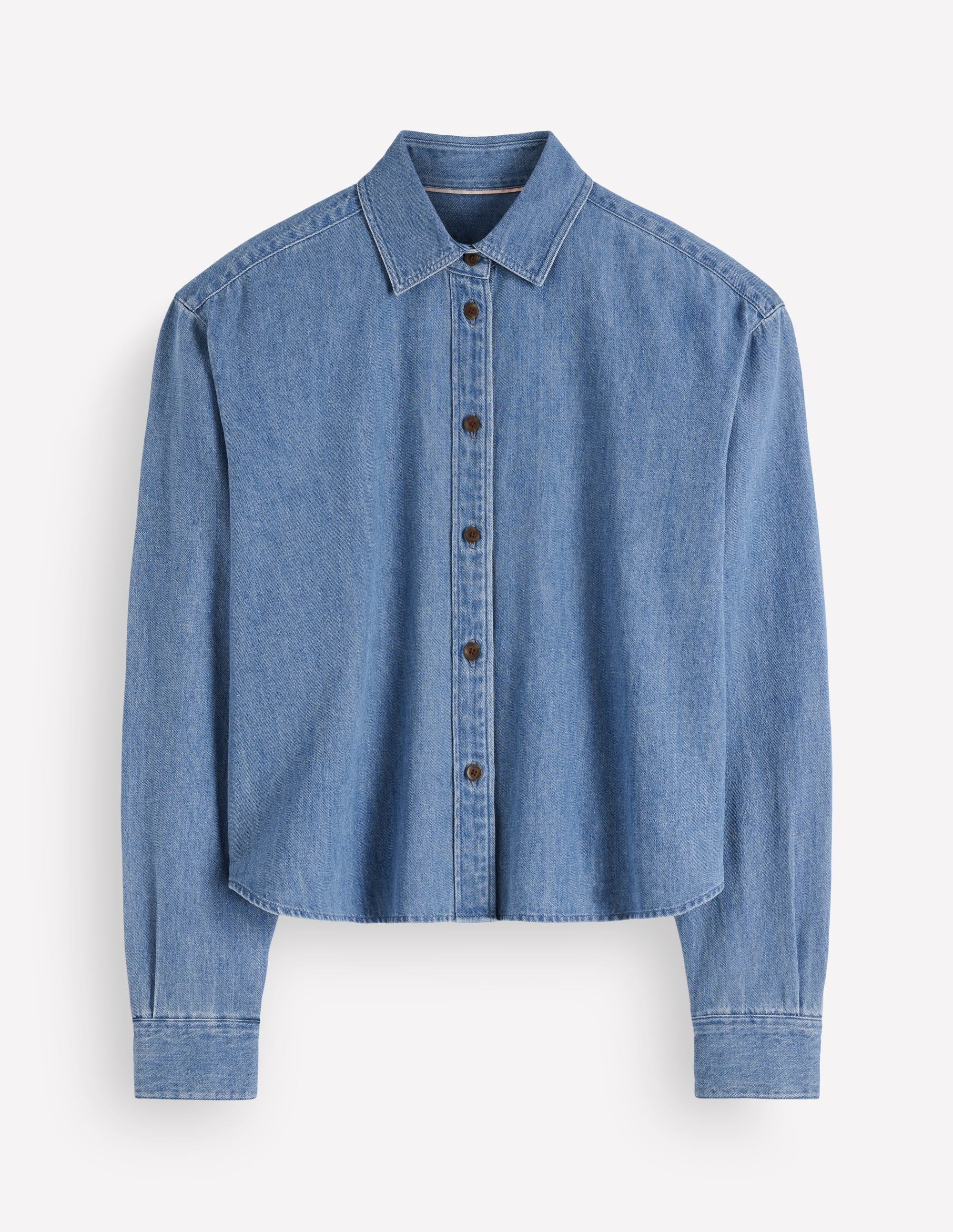 Sienna Cropped Denim Shirt-Light Authentic Denim - Image 4