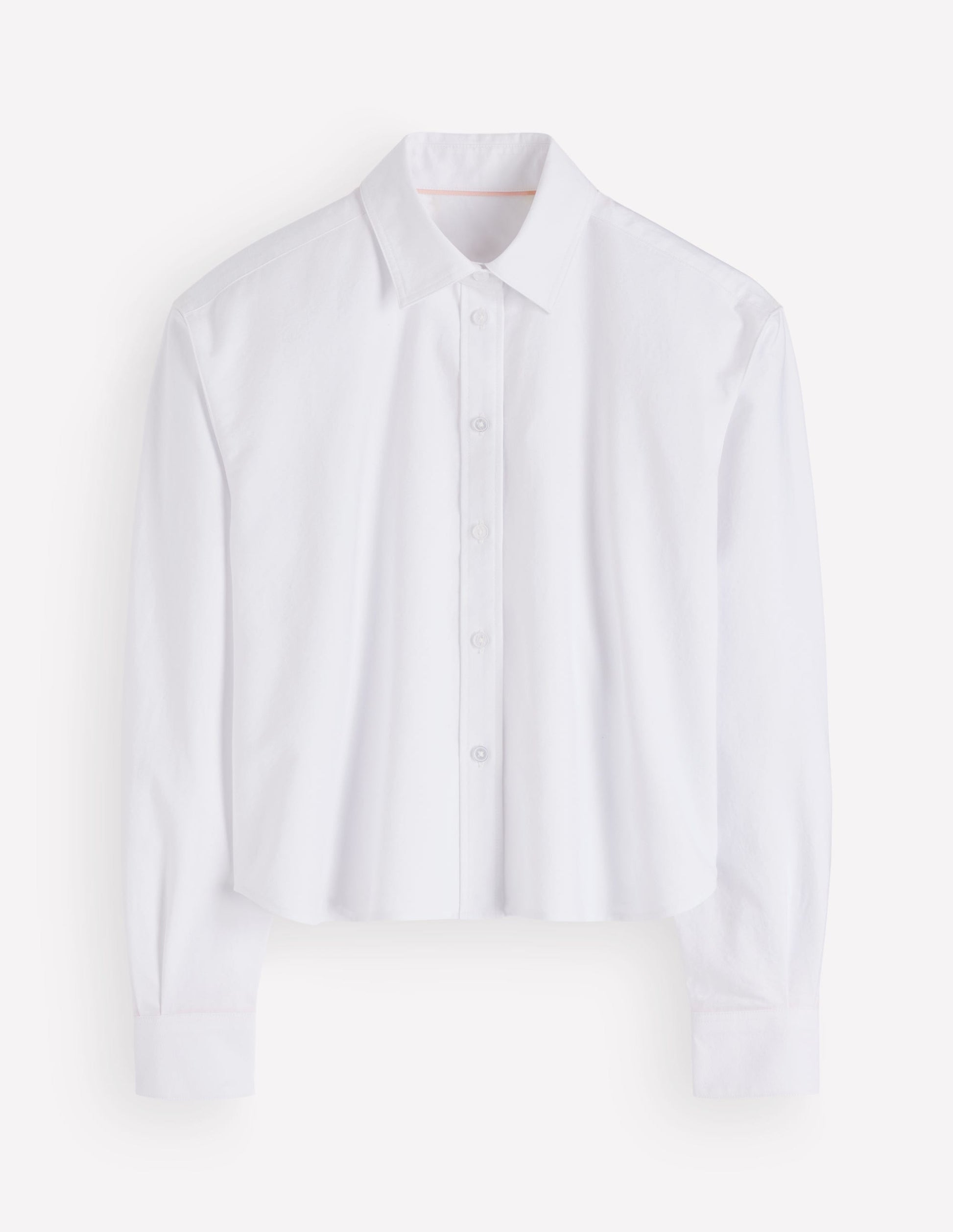 Sienna Cropped Cotton Shirt-White Oxford-6