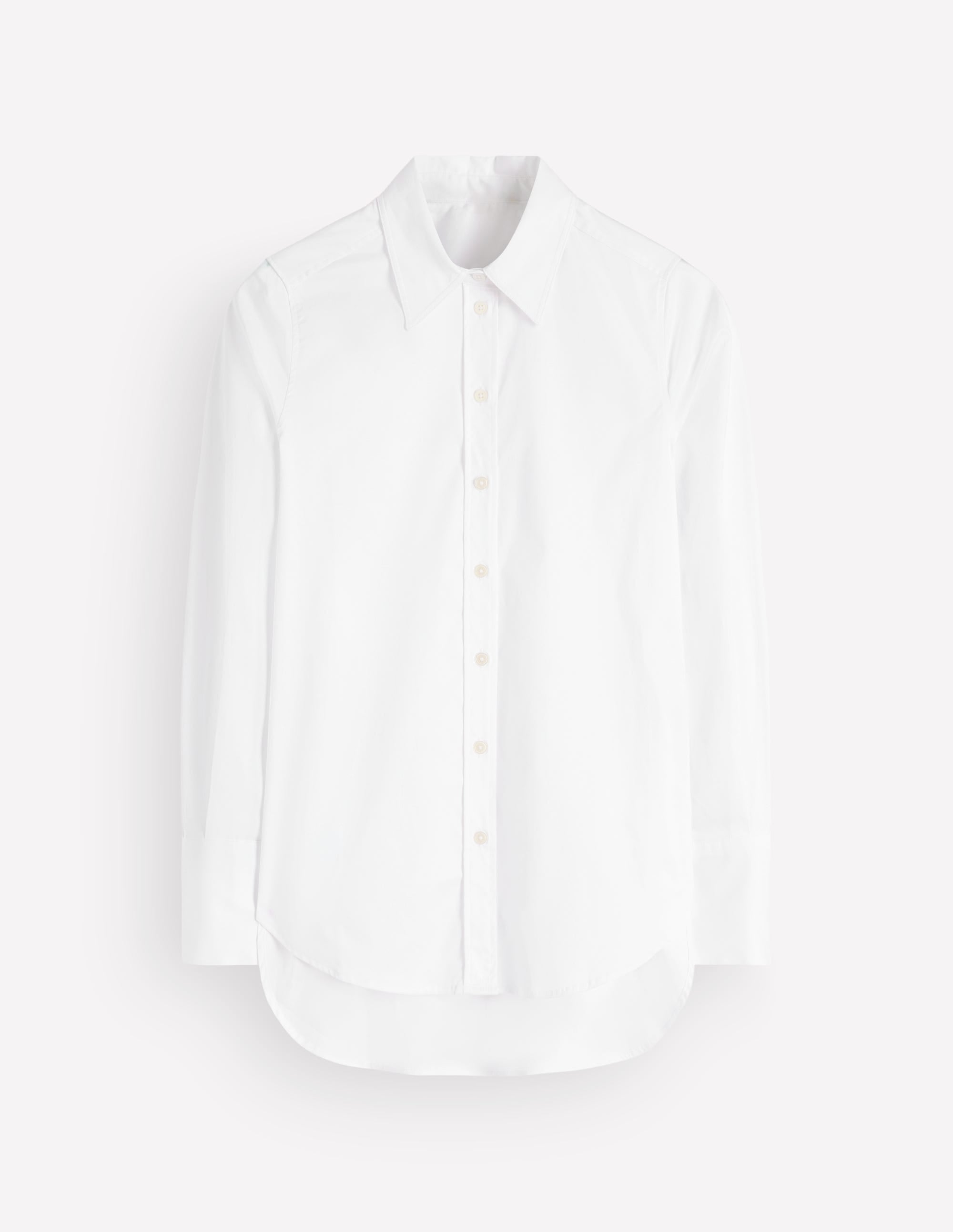 Anna Longline Cotton Shirt-White - Image 5