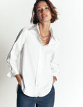 Anna Longline Cotton Shirt-White