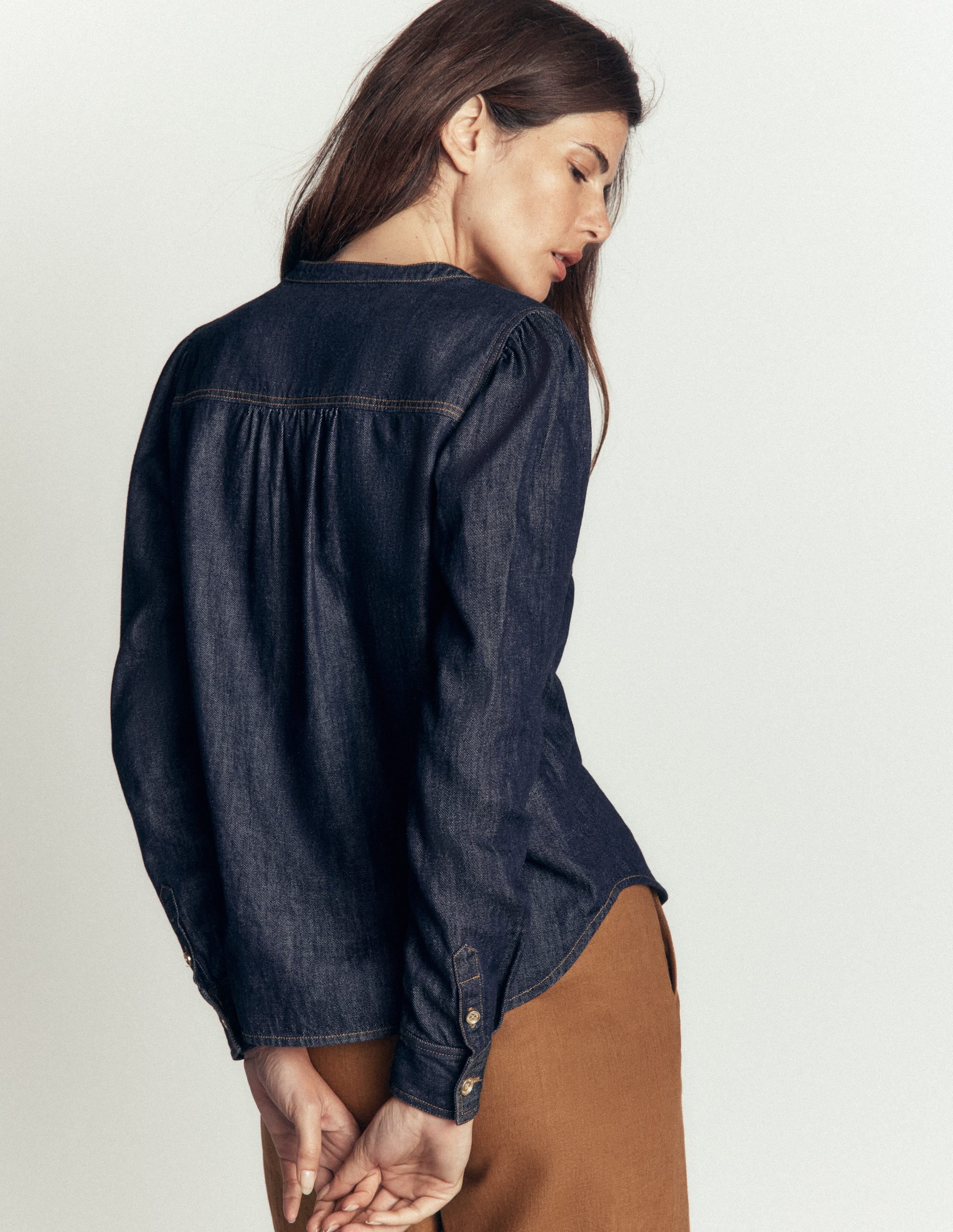 Thea Denim Shirt-Dark Indigo - Image 3
