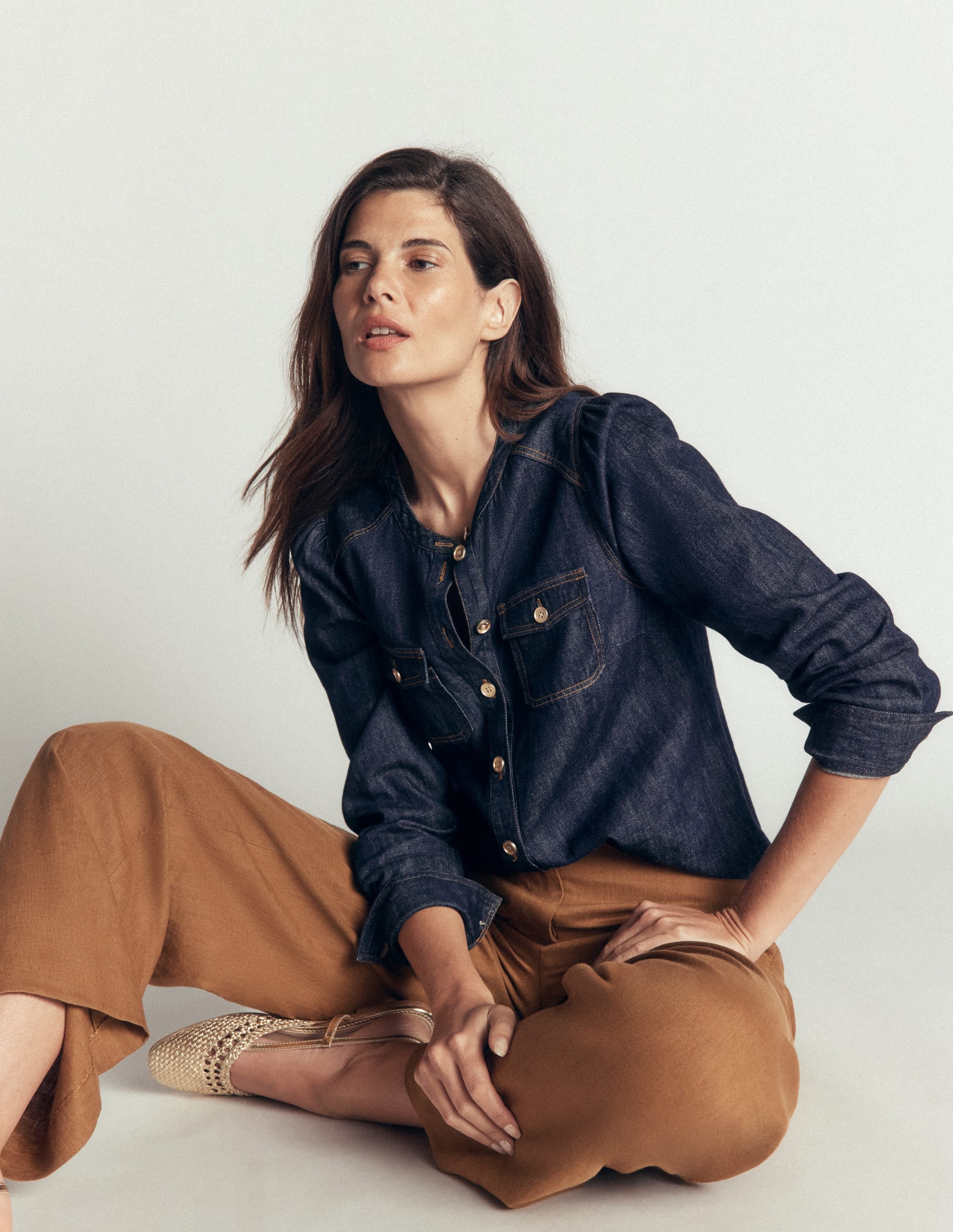 Thea Denim Shirt-Dark Indigo - Image 4
