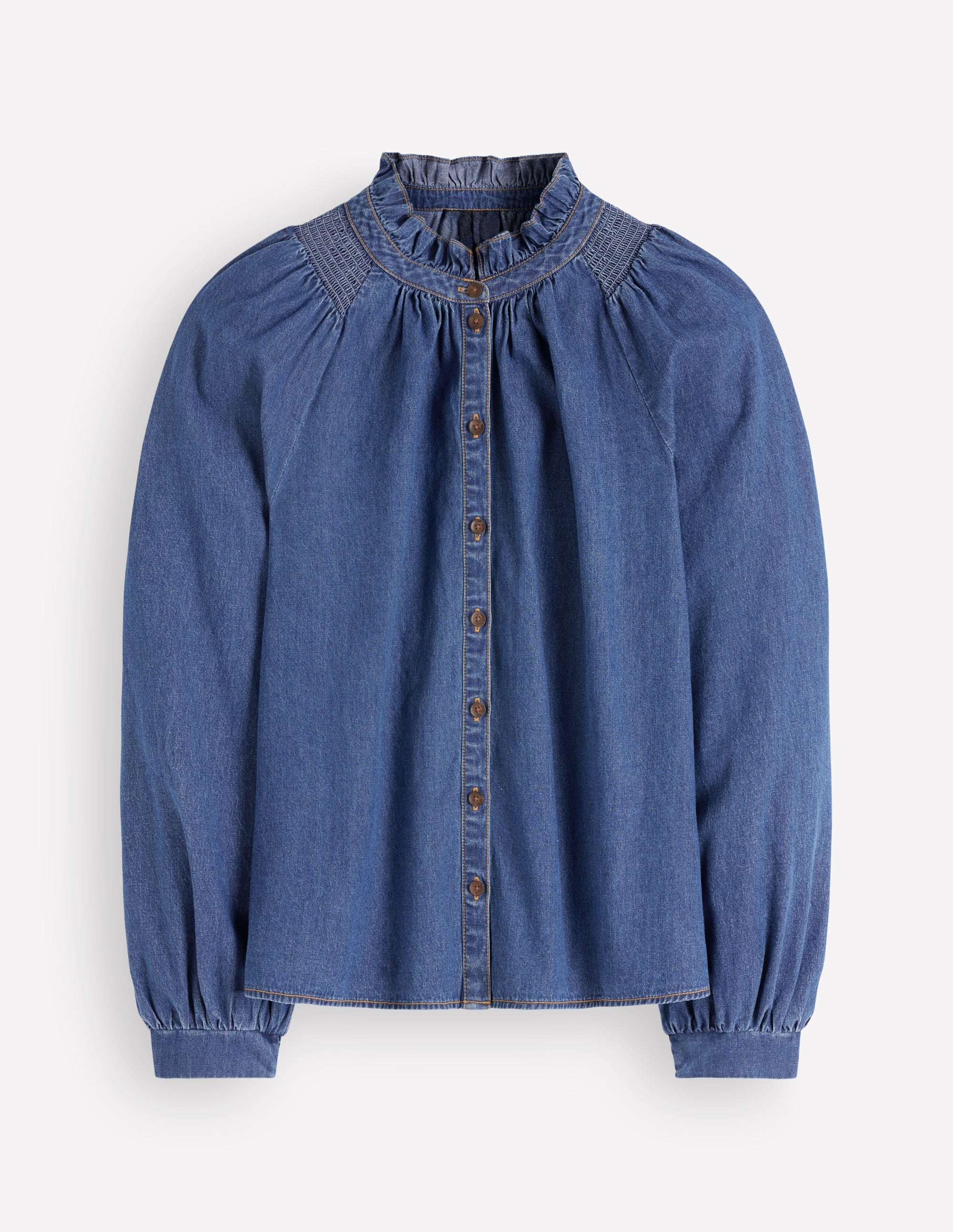 Erica Denim Frill Top-Mid Vintage - Image 7