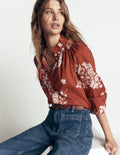 Erica Cotton Frill Top-Arabian Spice, Flecked Bunch