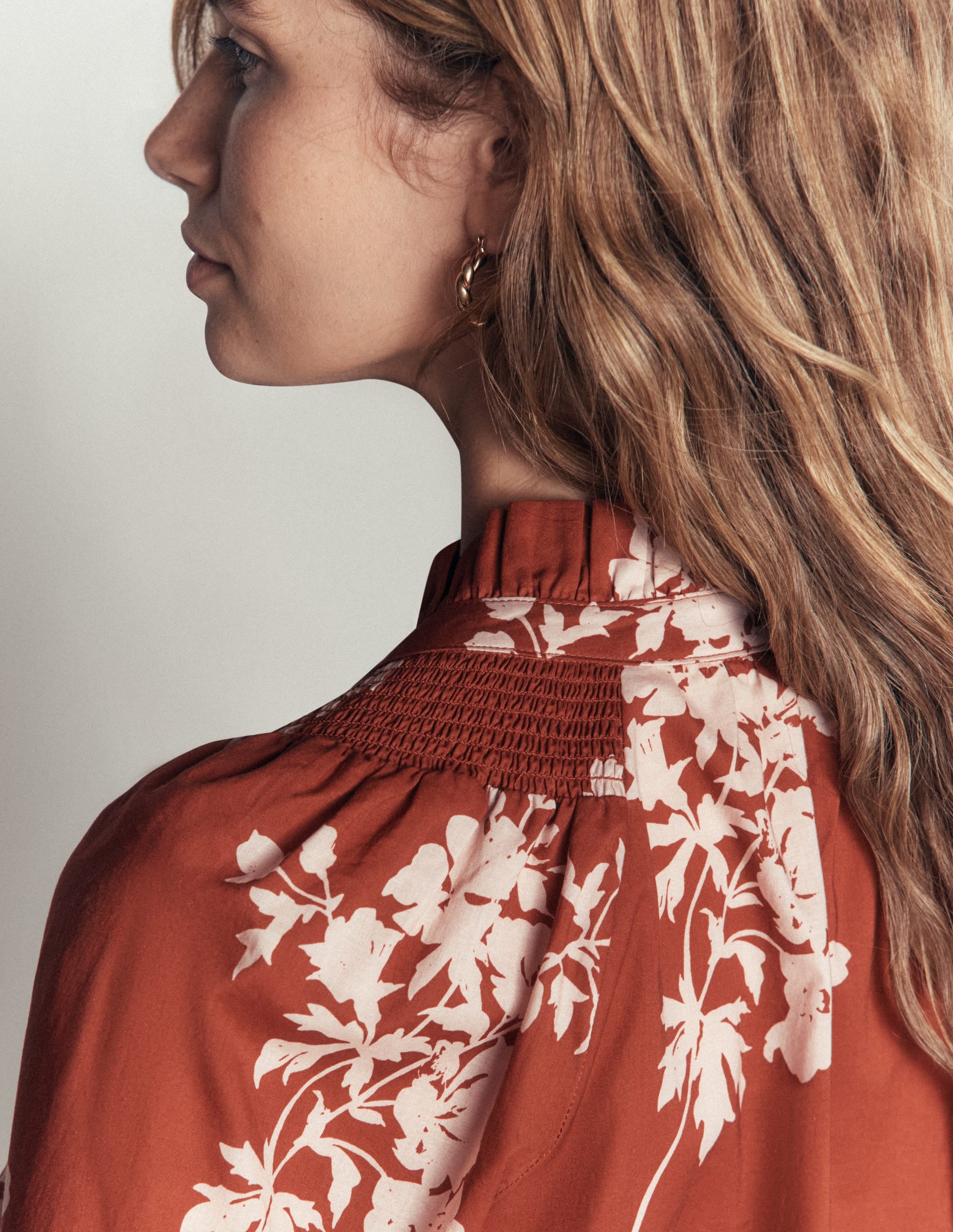 Erica Cotton Frill Top-Arabian Spice, Flecked Bunch - Image 5