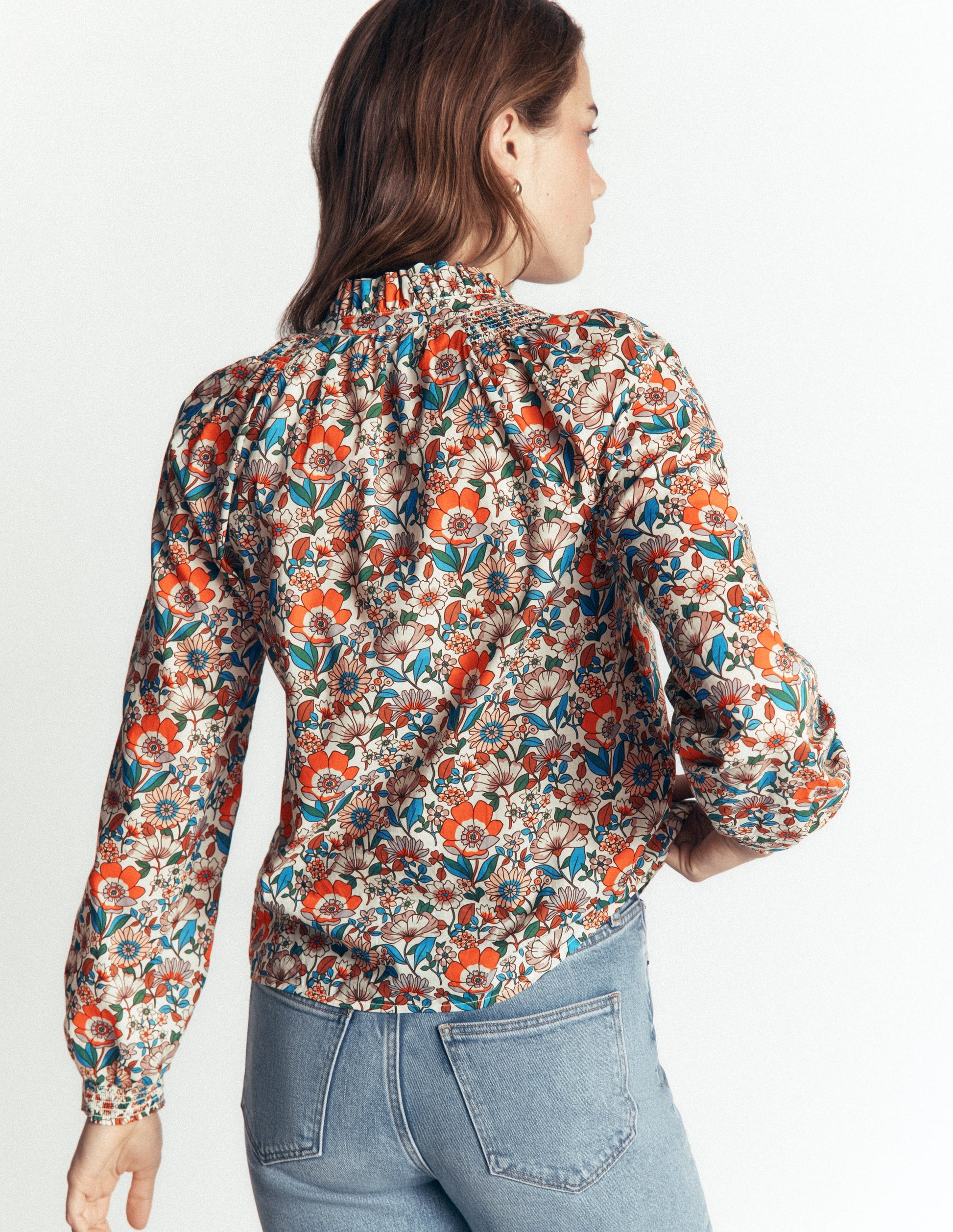 Erica Cotton Frill Top-White Cross Stitch Floral-3