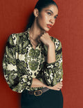 Long Sleeve Printed Shirt-Multi, Blossoming Gardenia