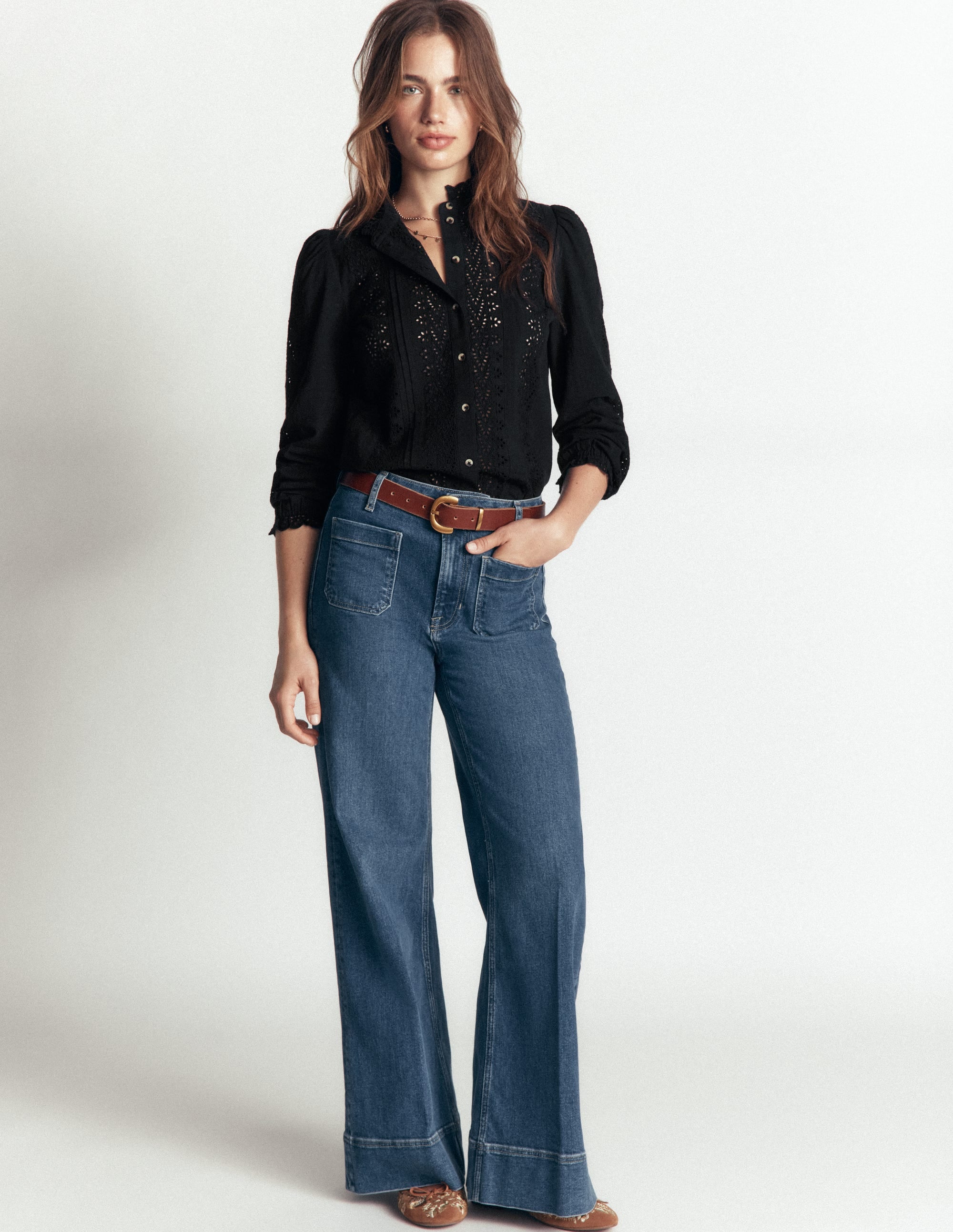 Broderie Cotton Top-Black Broderie - Image 4