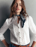 Broderie Cotton Top-Ivory Broderie