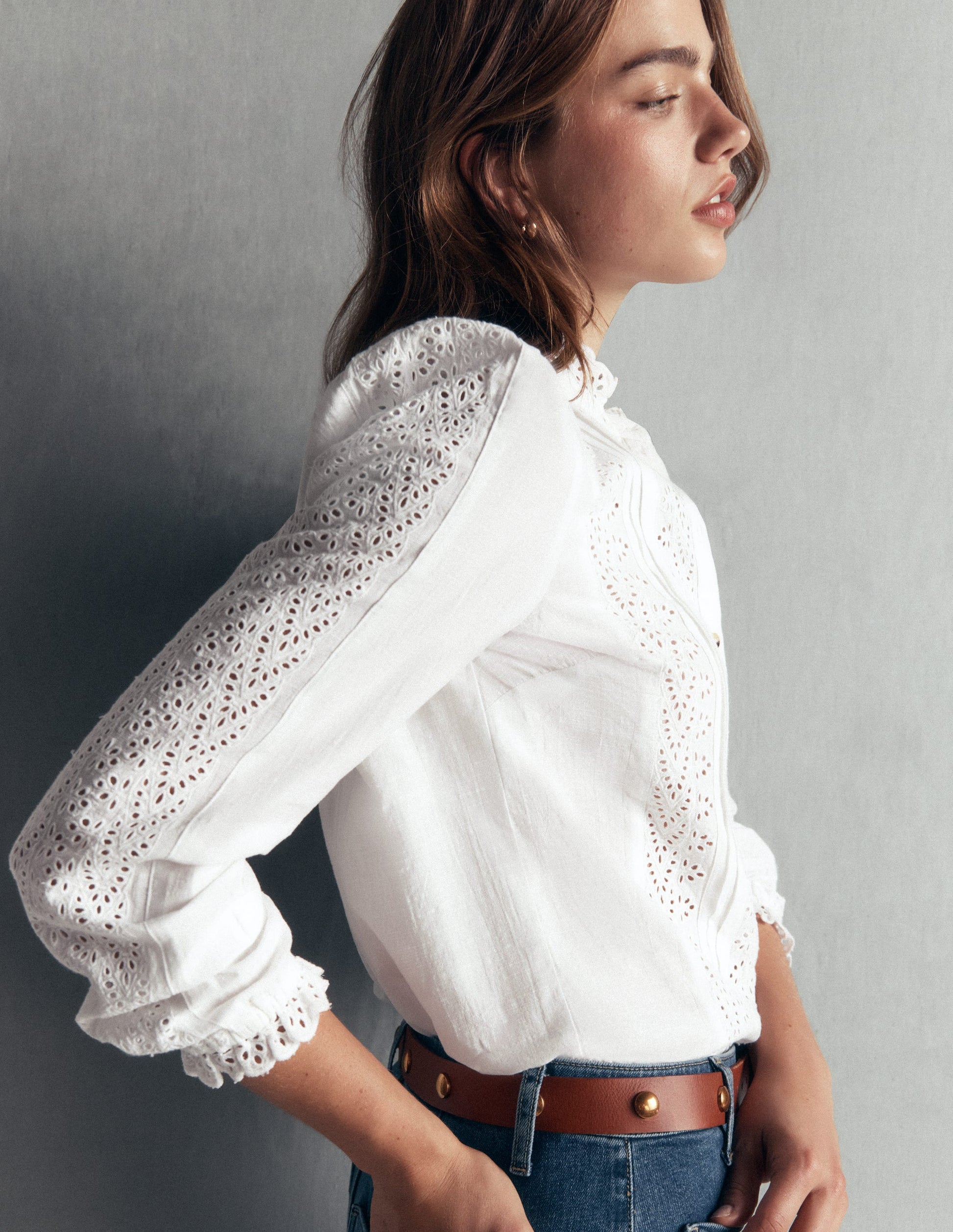 Broderie Cotton Top-Ivory Broderie-2