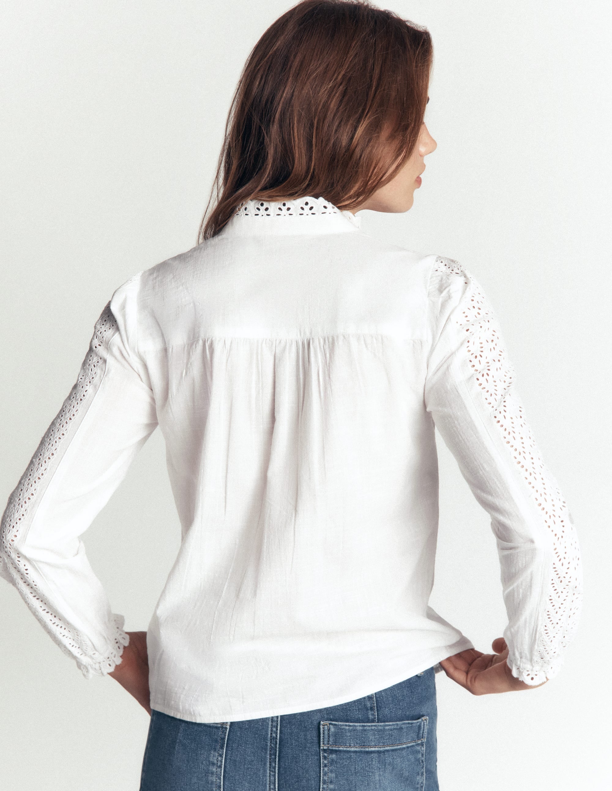 Broderie Cotton Top-Ivory Broderie - Image 3