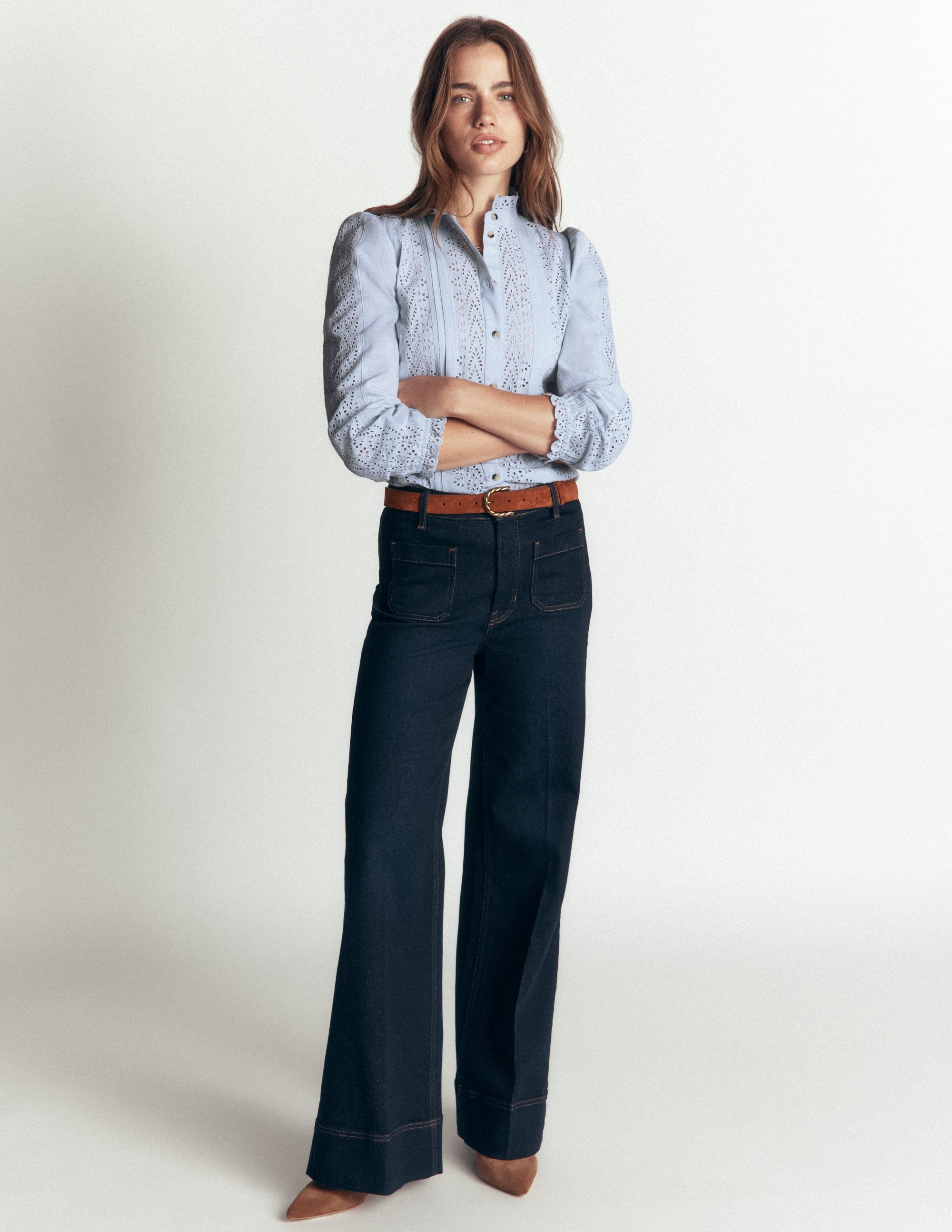 Broderie Cotton Top-Misty Blue Broderie - Image 5