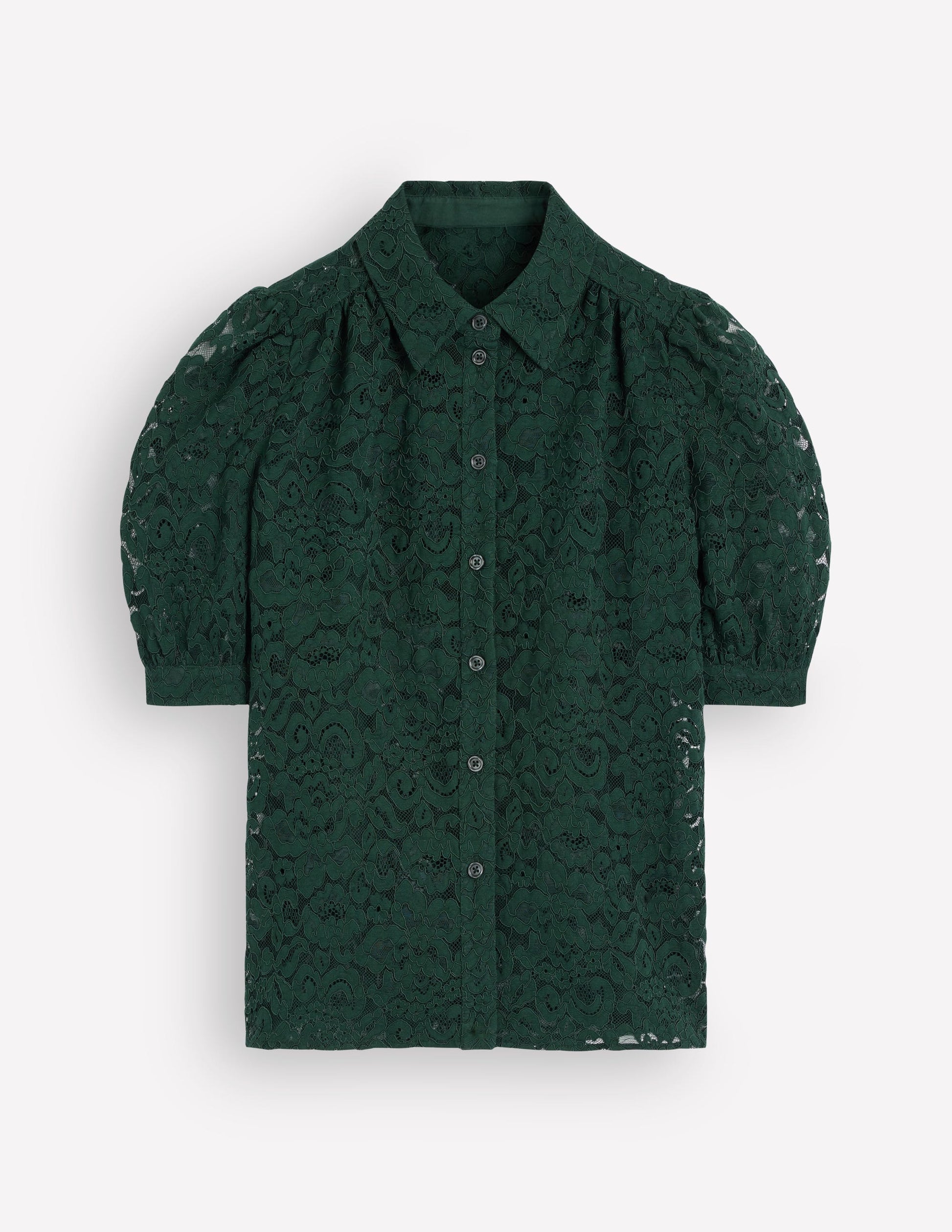 Penelope Lace Shirt-Dark Green-6
