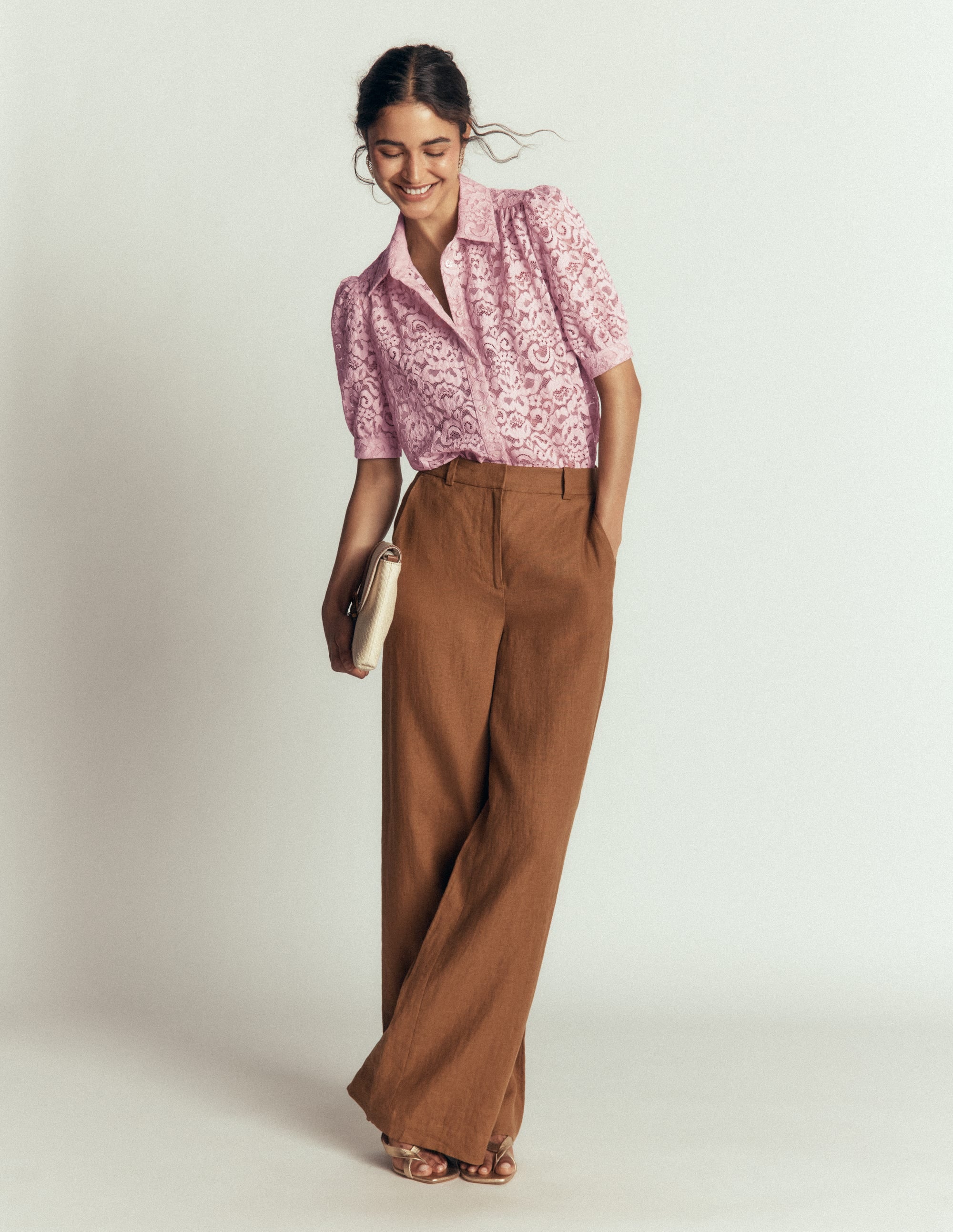 Penelope Lace Shirt-Pink Violet - Image 1