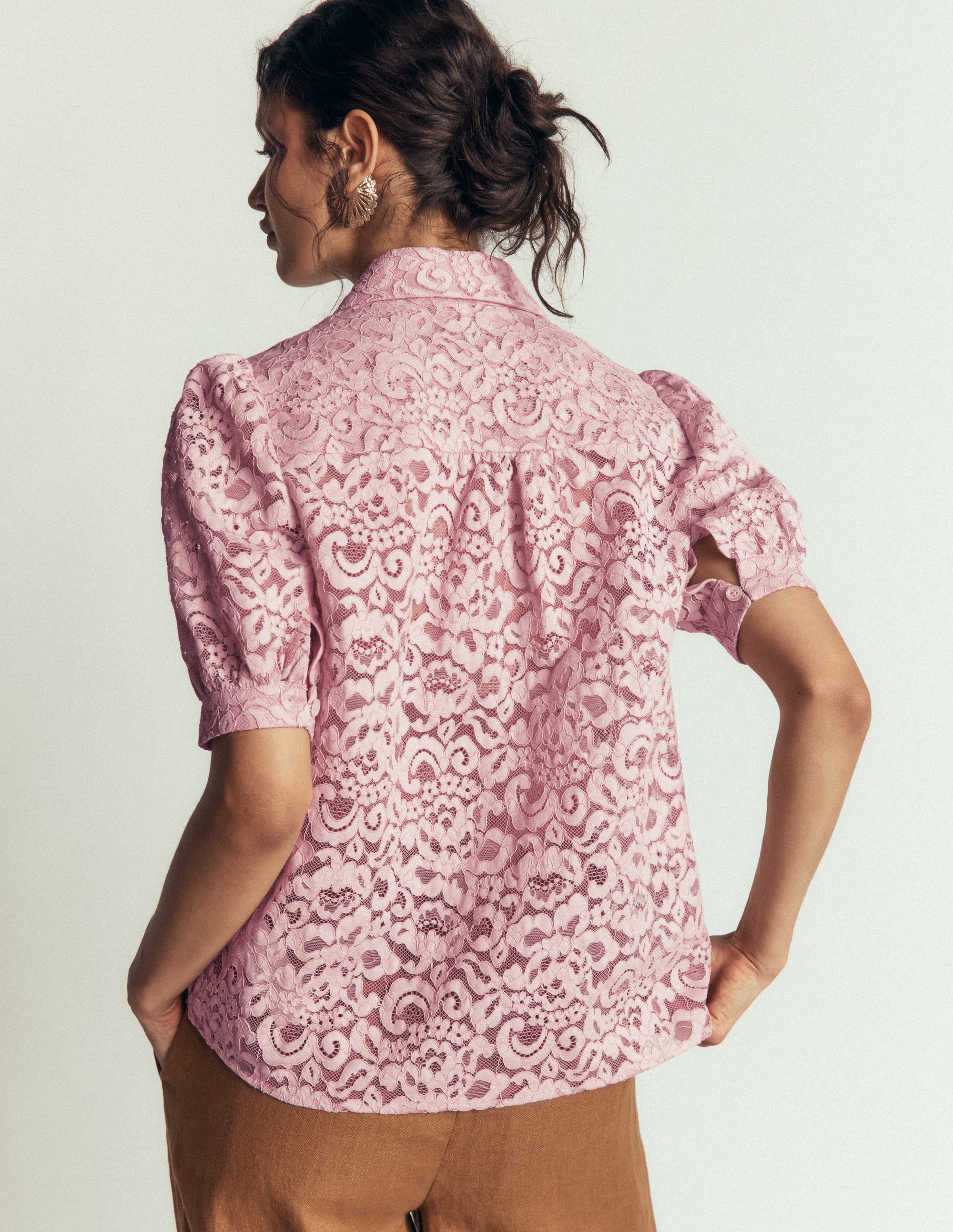 Penelope Lace Shirt-Pink Violet - Image 3