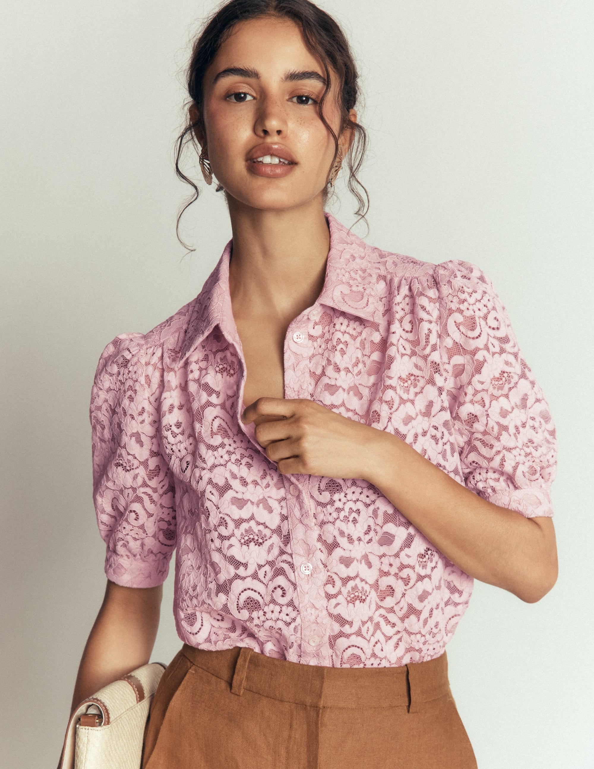 Penelope Lace Shirt-Pink Violet - Image 4