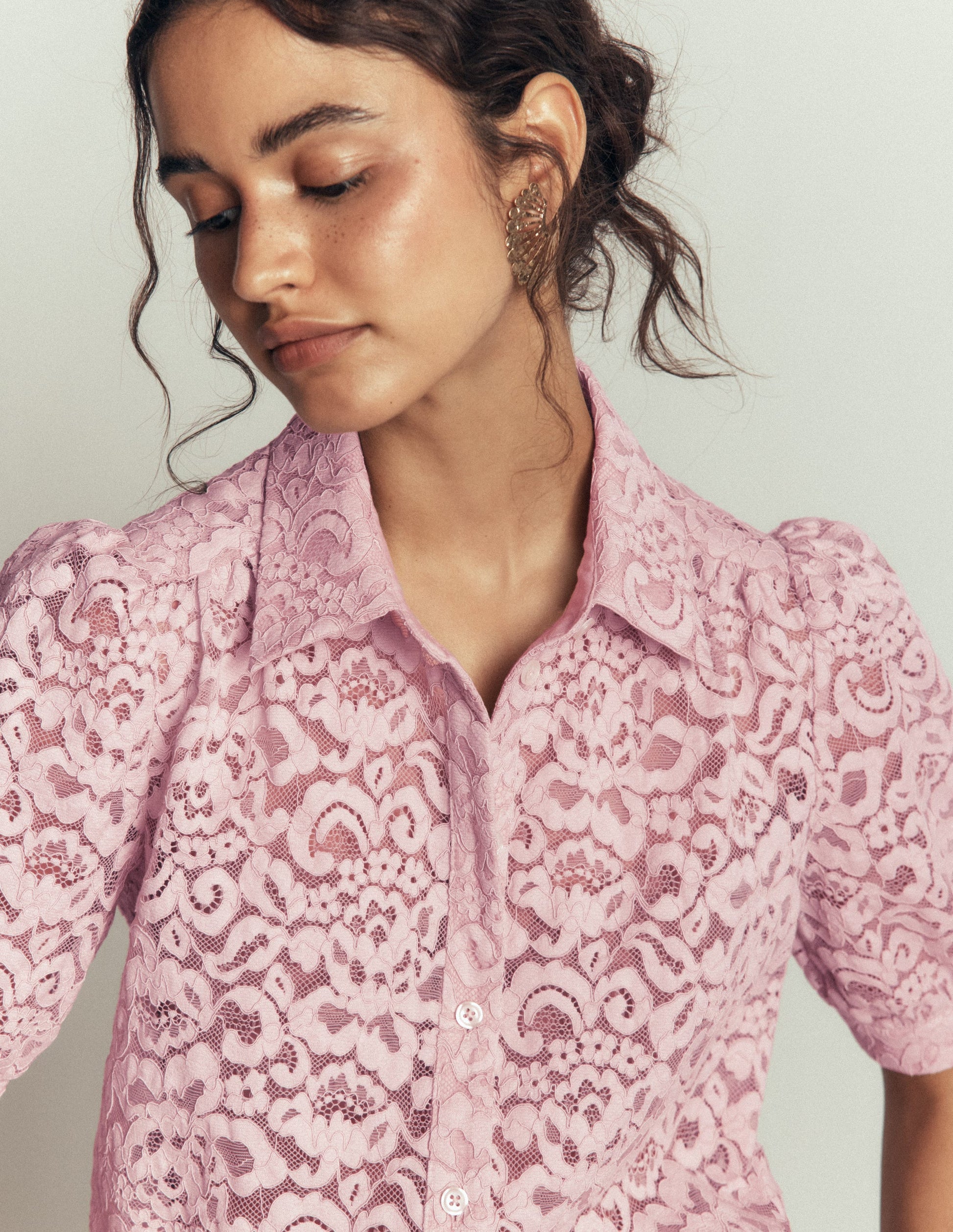 Penelope Lace Shirt-Pink Violet-5