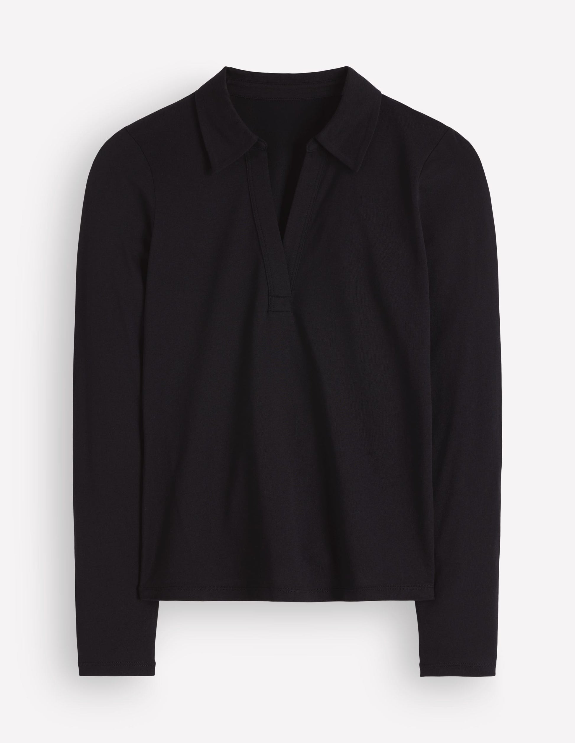Open Collar Notch Neck-Black-4