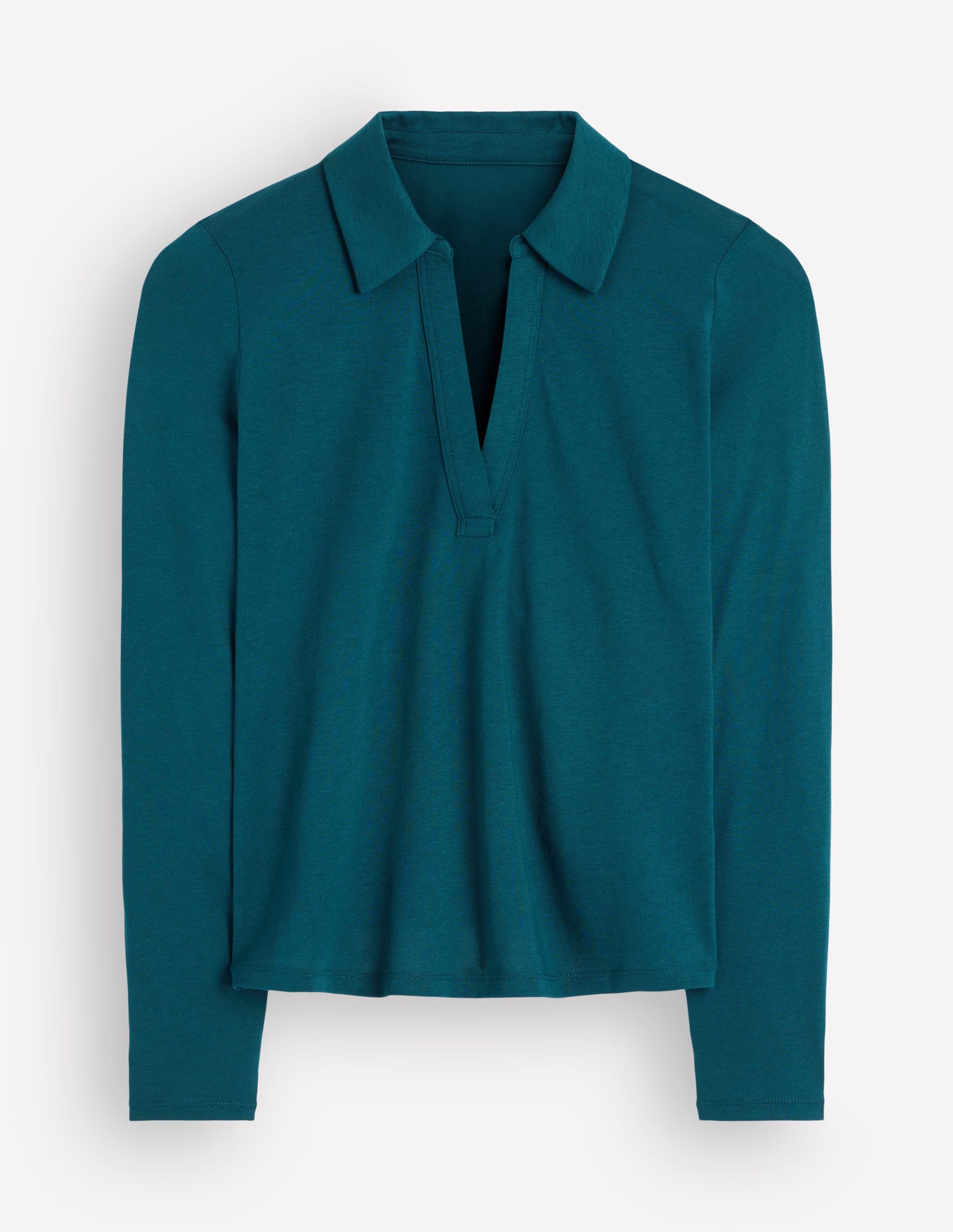 Open Collar Notch Neck-Midnight Teal-4