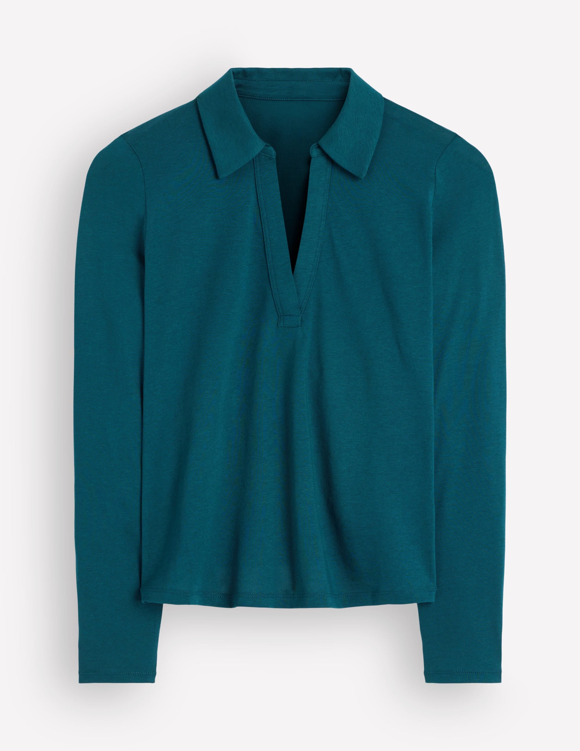 Open Collar Notch Neck-Midnight Teal - Image 4