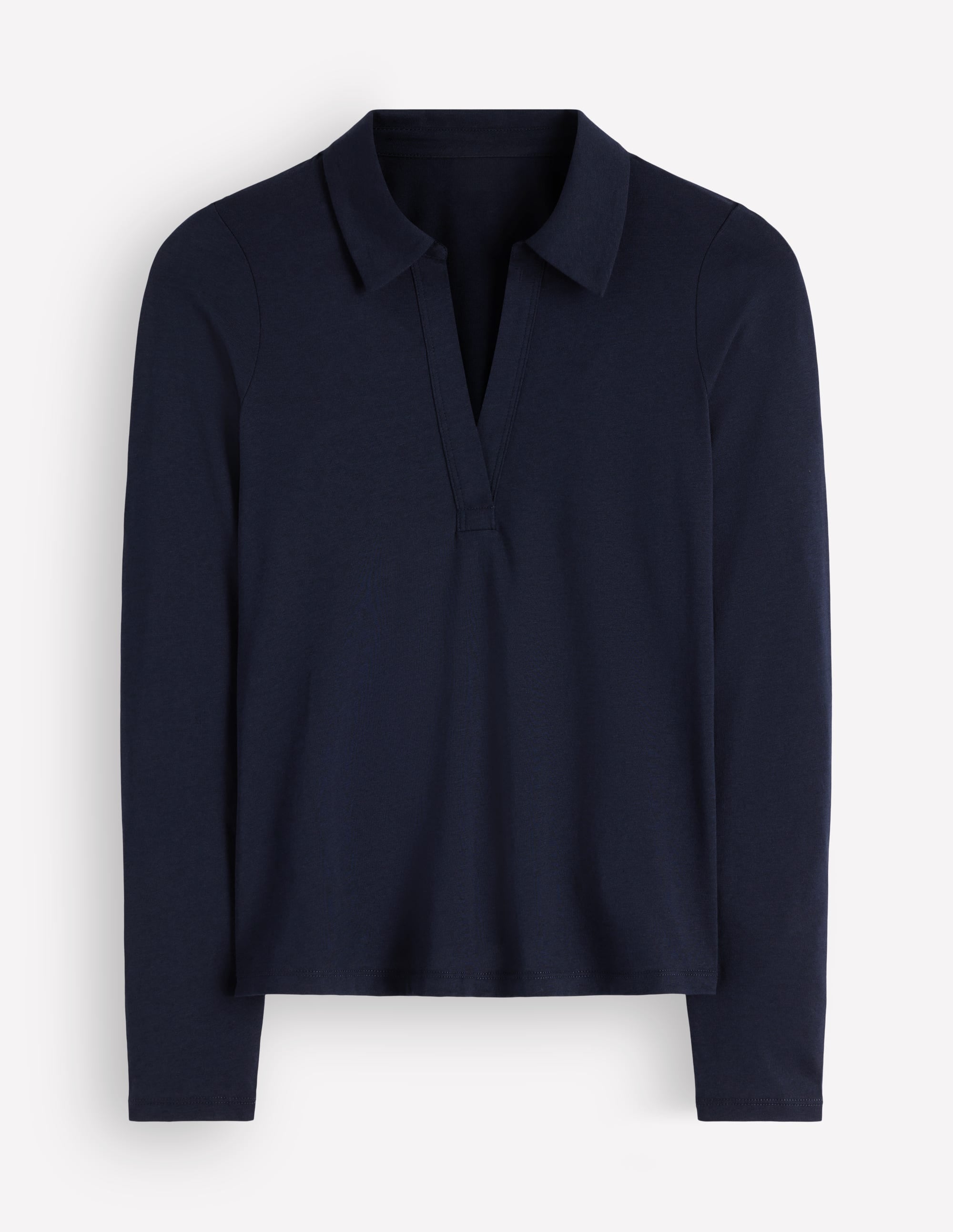 Open Collar Notch Neck-Navy - Image 6