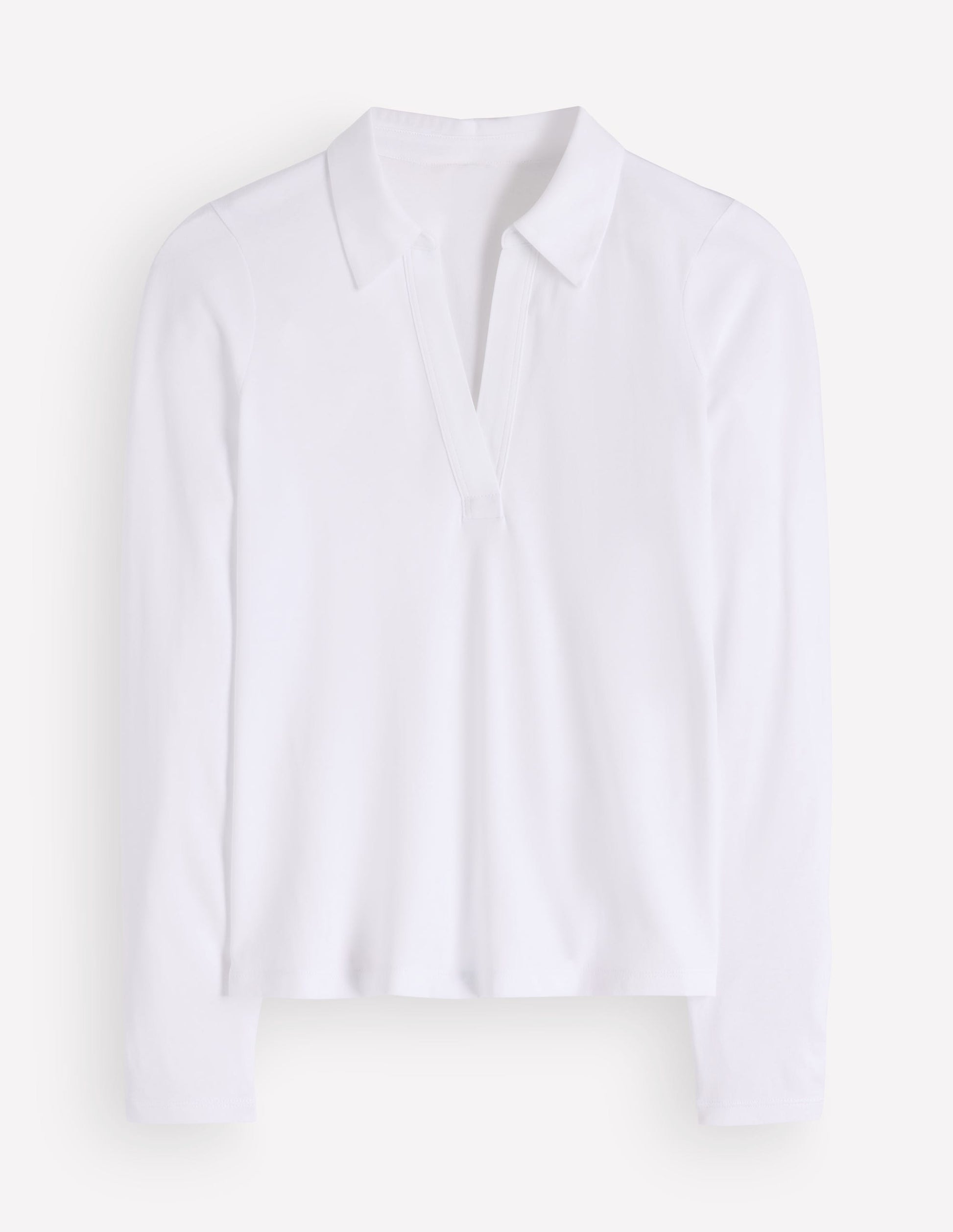 Open Collar Notch Neck-White-6