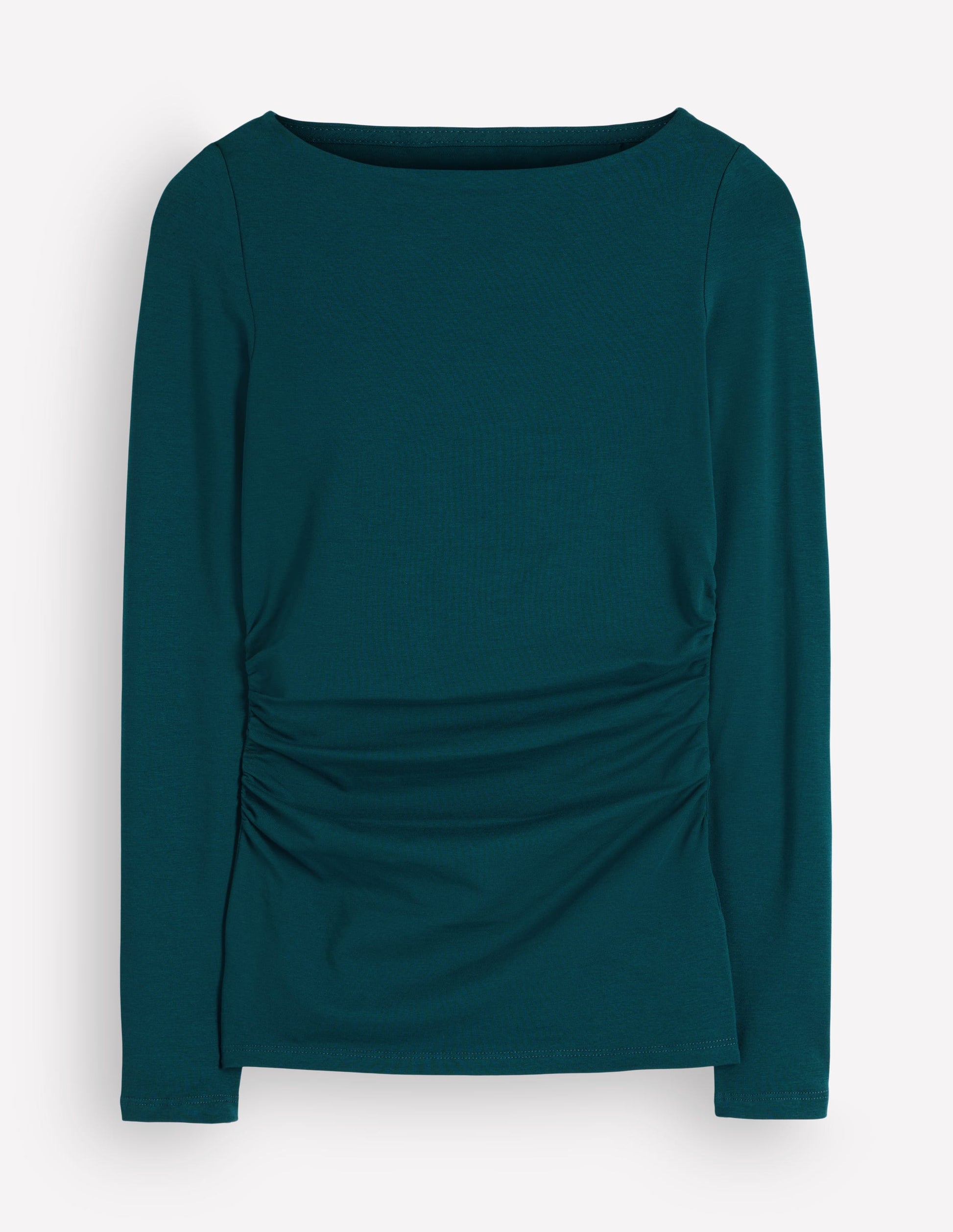 Ruched Long Sleeve Top-Midnight Teal-5