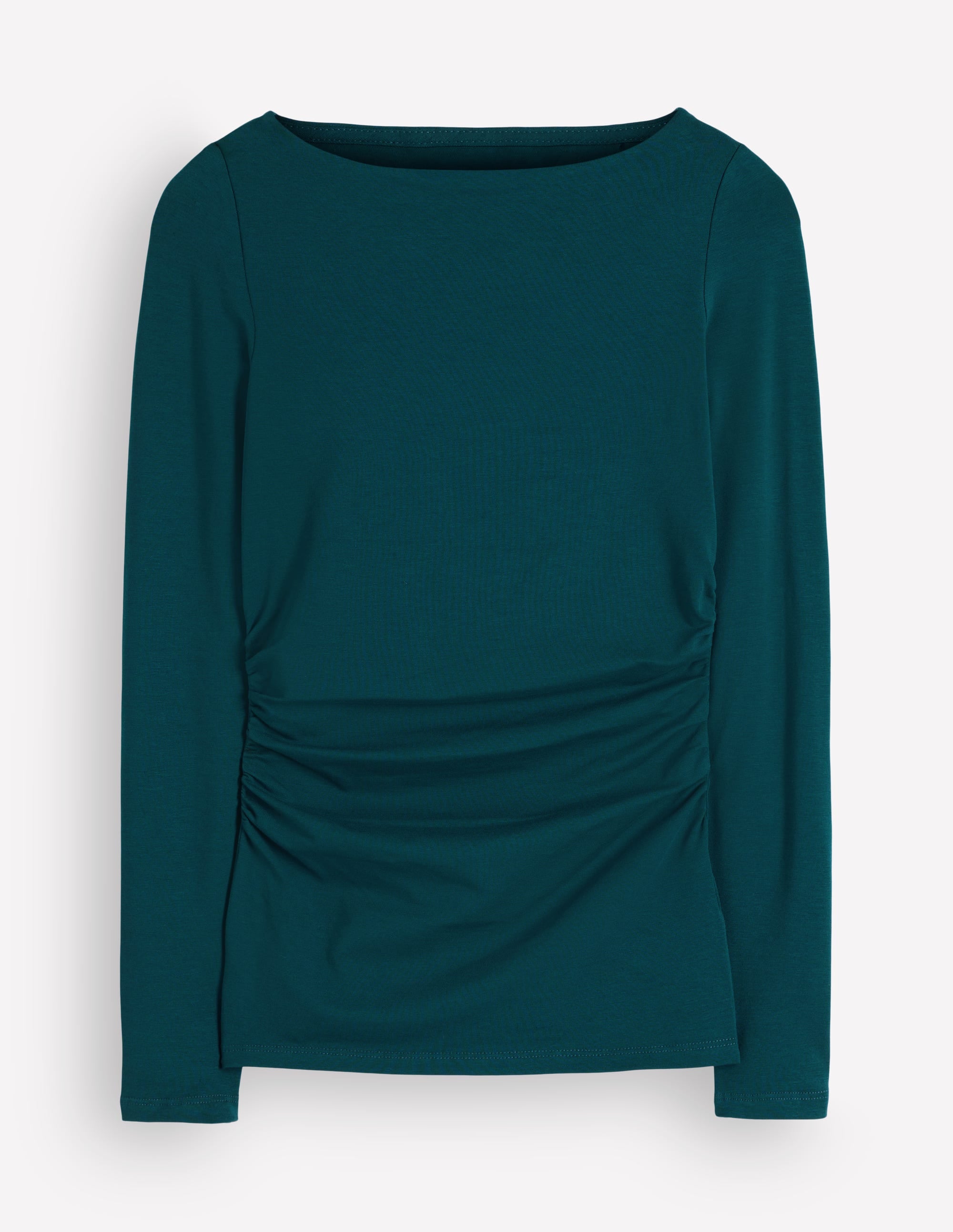Ruched Long Sleeve Top-Midnight Teal - Image 5