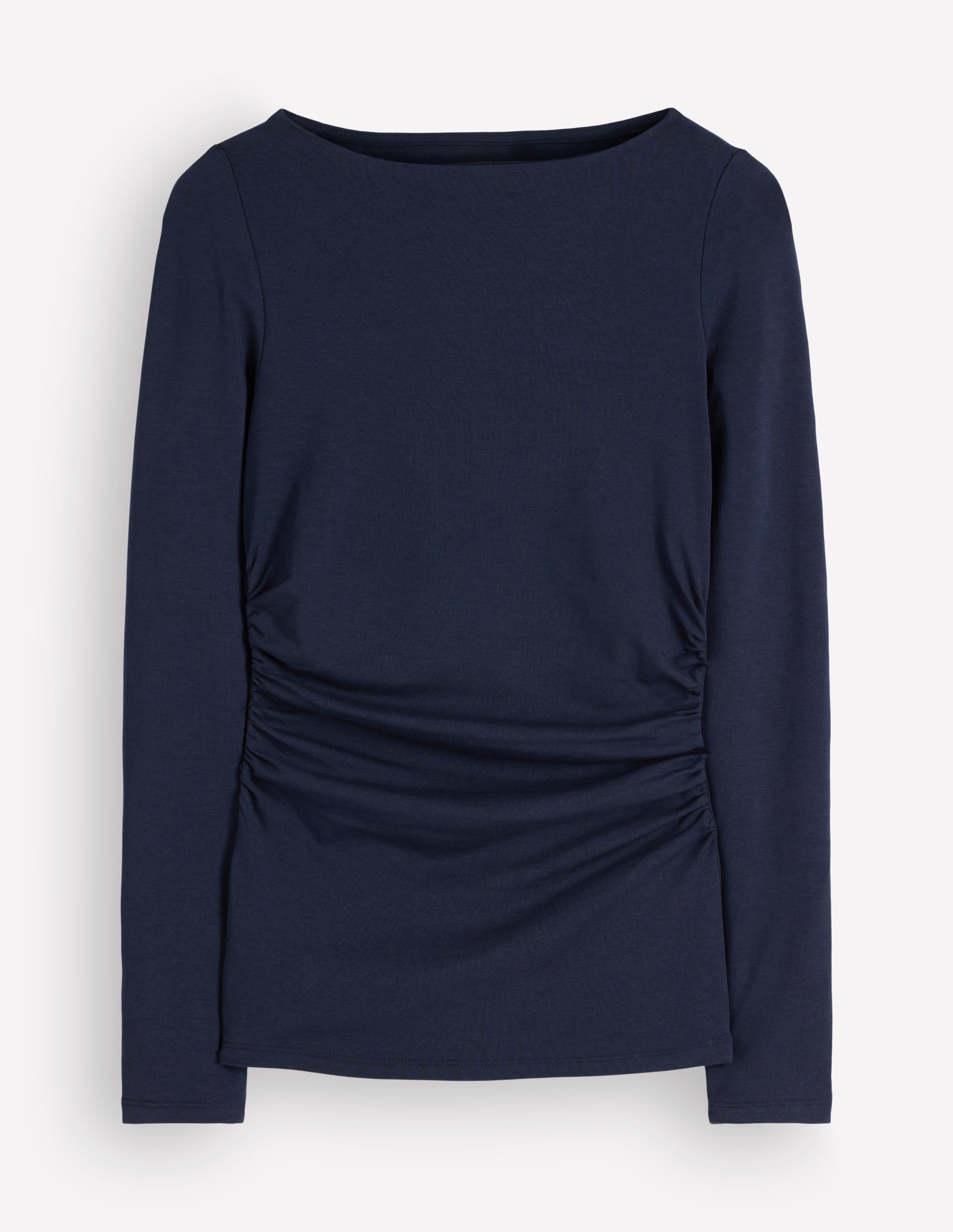 Ruched Long Sleeve Top-Navy - Image 7