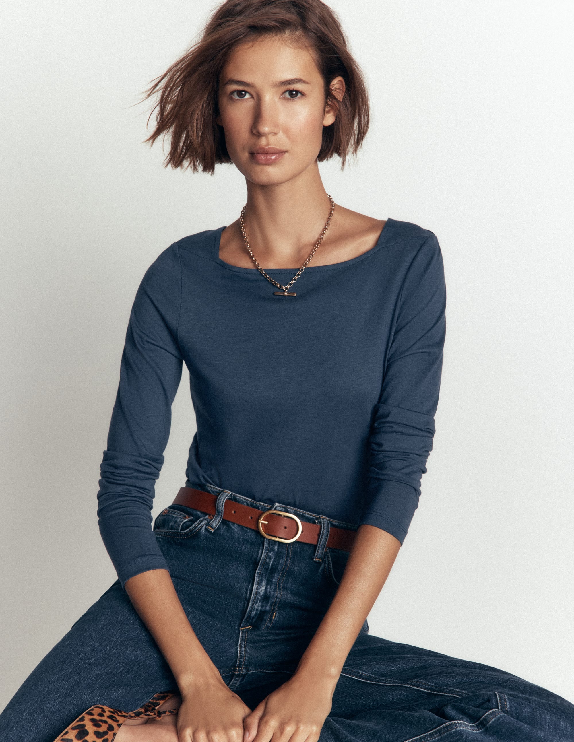 Supersoft Square Neck Top-Midnight Ocean - Image 1