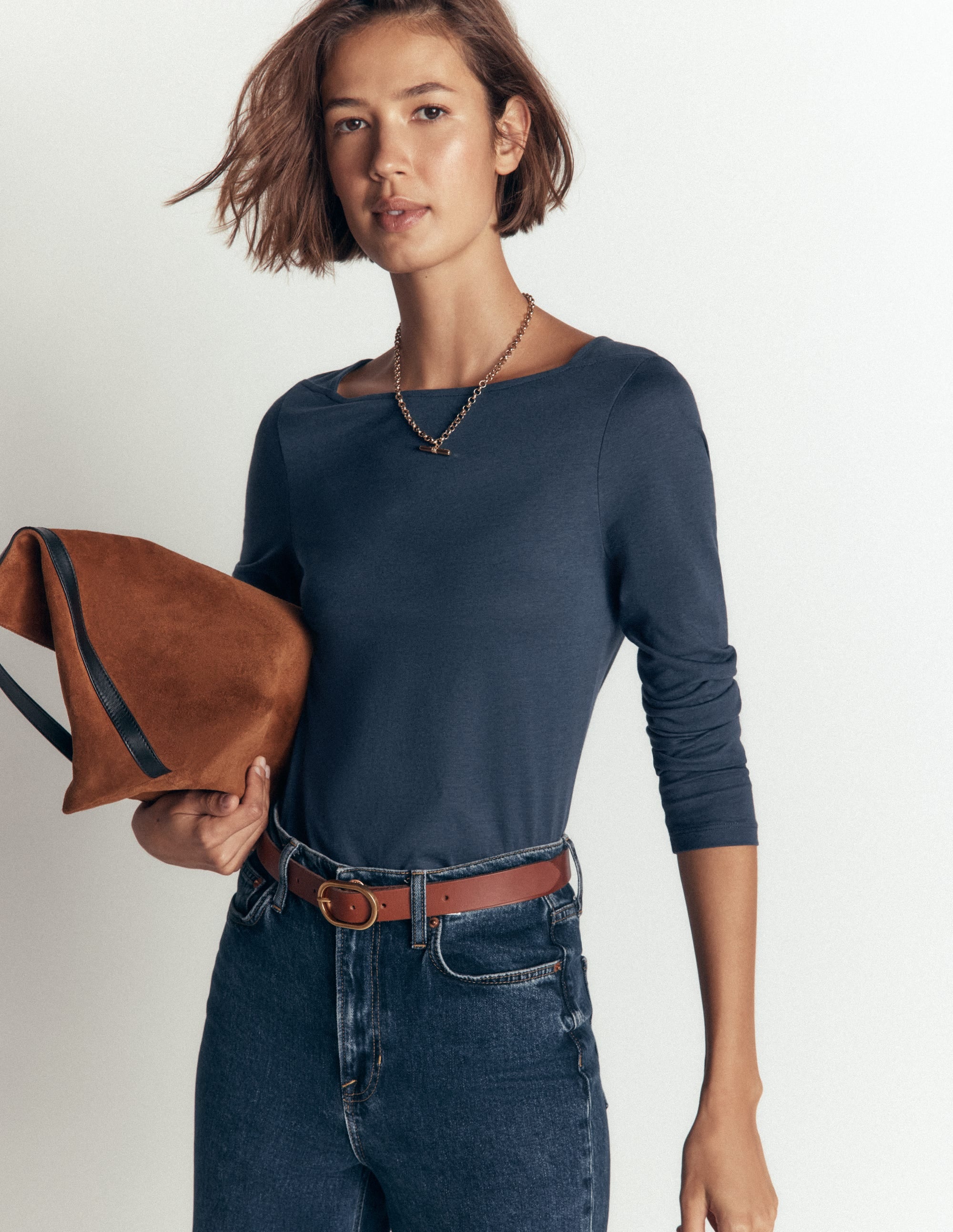 Supersoft Square Neck Top-Midnight Ocean - Image 2