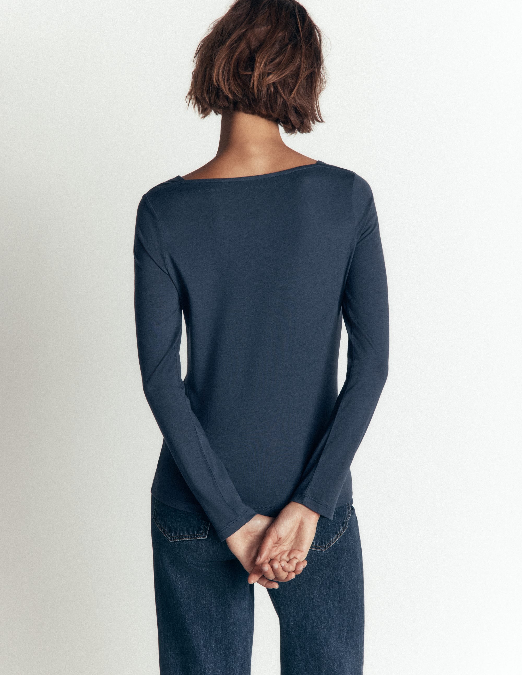 Supersoft Square Neck Top-Midnight Ocean - Image 3