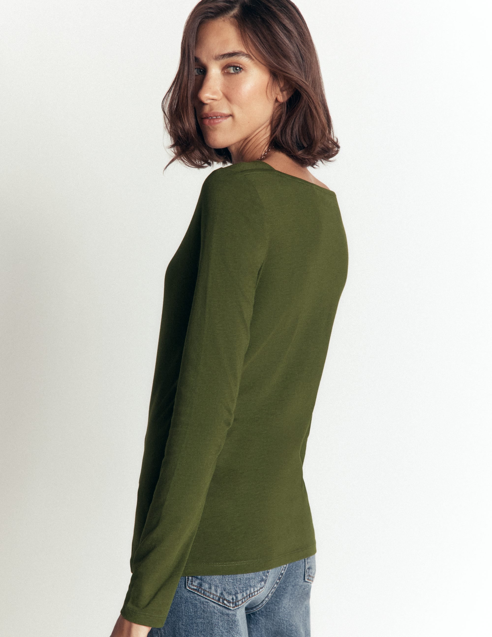 Supersoft Square Neck Top-Brunswick Green - Image 3