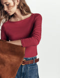 Supersoft Square Neck Top-Rich Chestnut