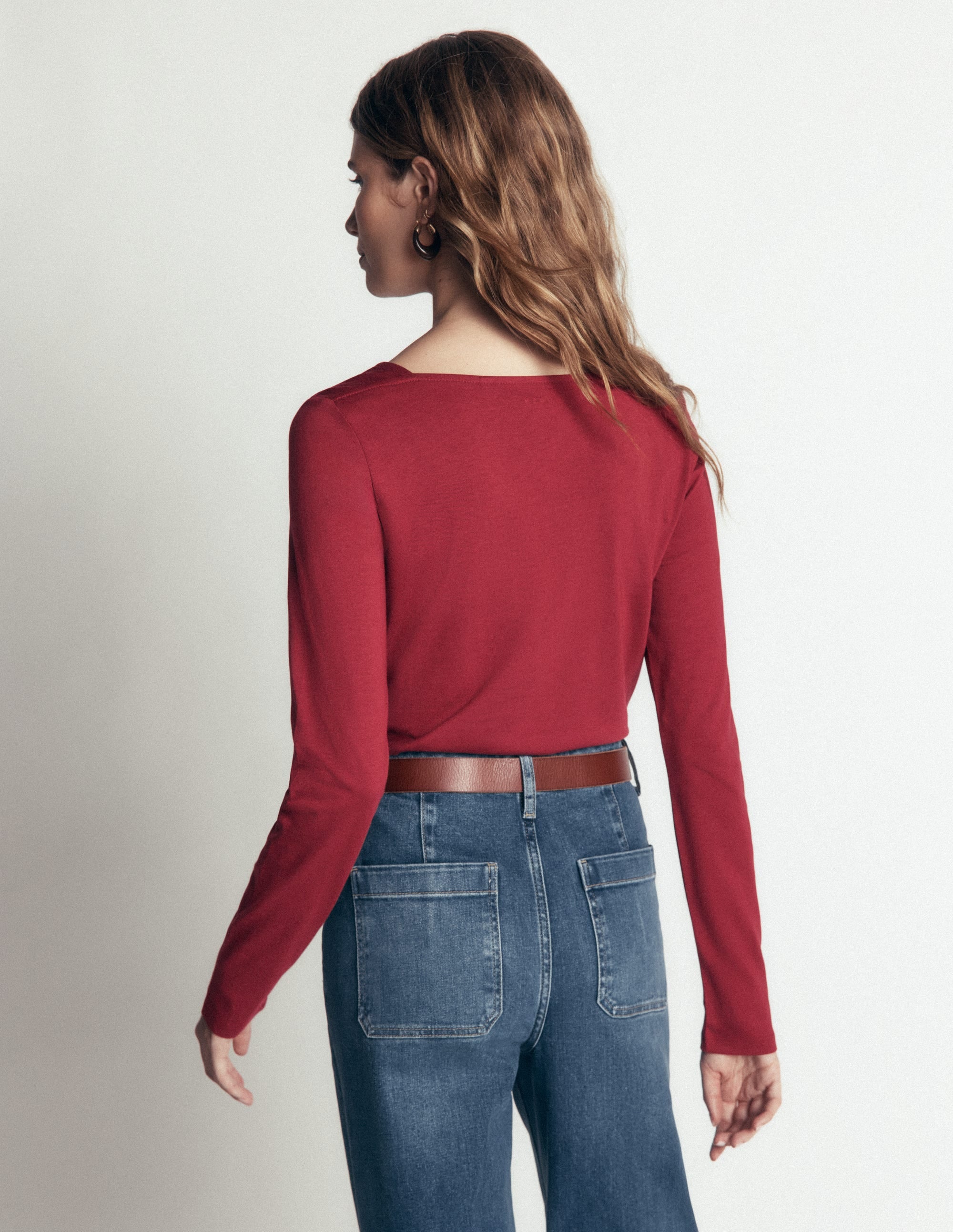 Supersoft Square Neck Top-Rich Chestnut - Image 4