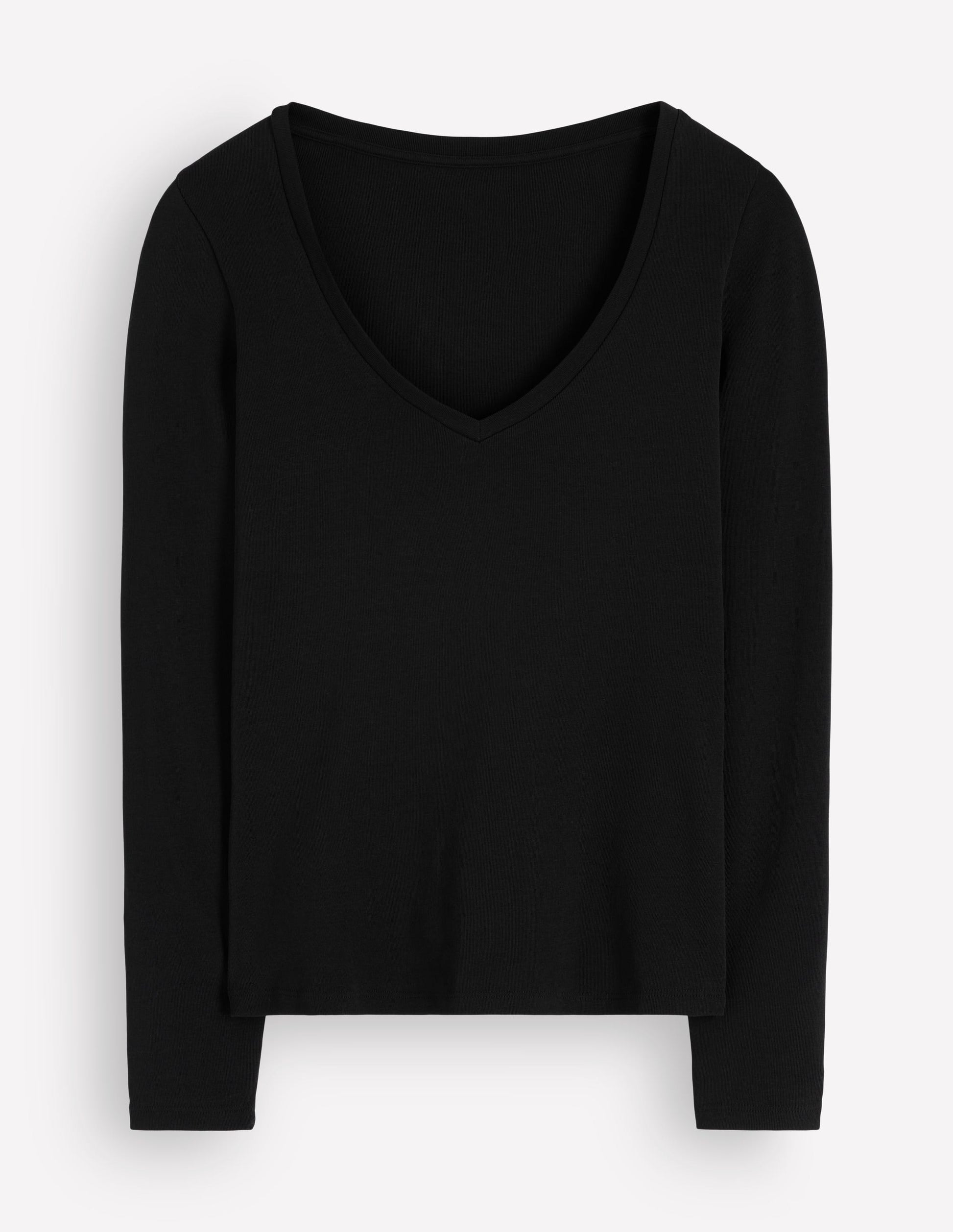 Essential V Neck Top-Black-6