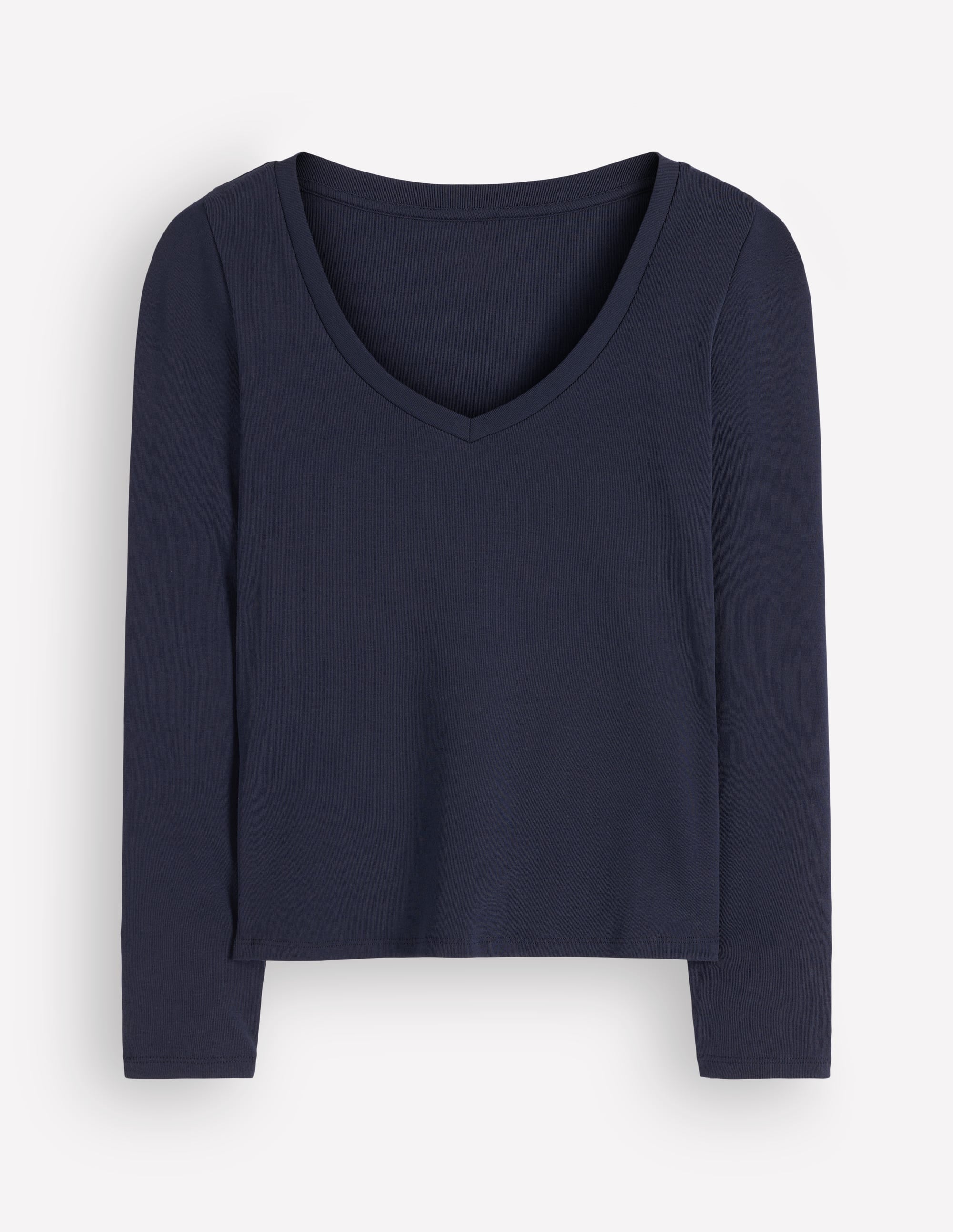 Essential V Neck Top-Navy - Image 5