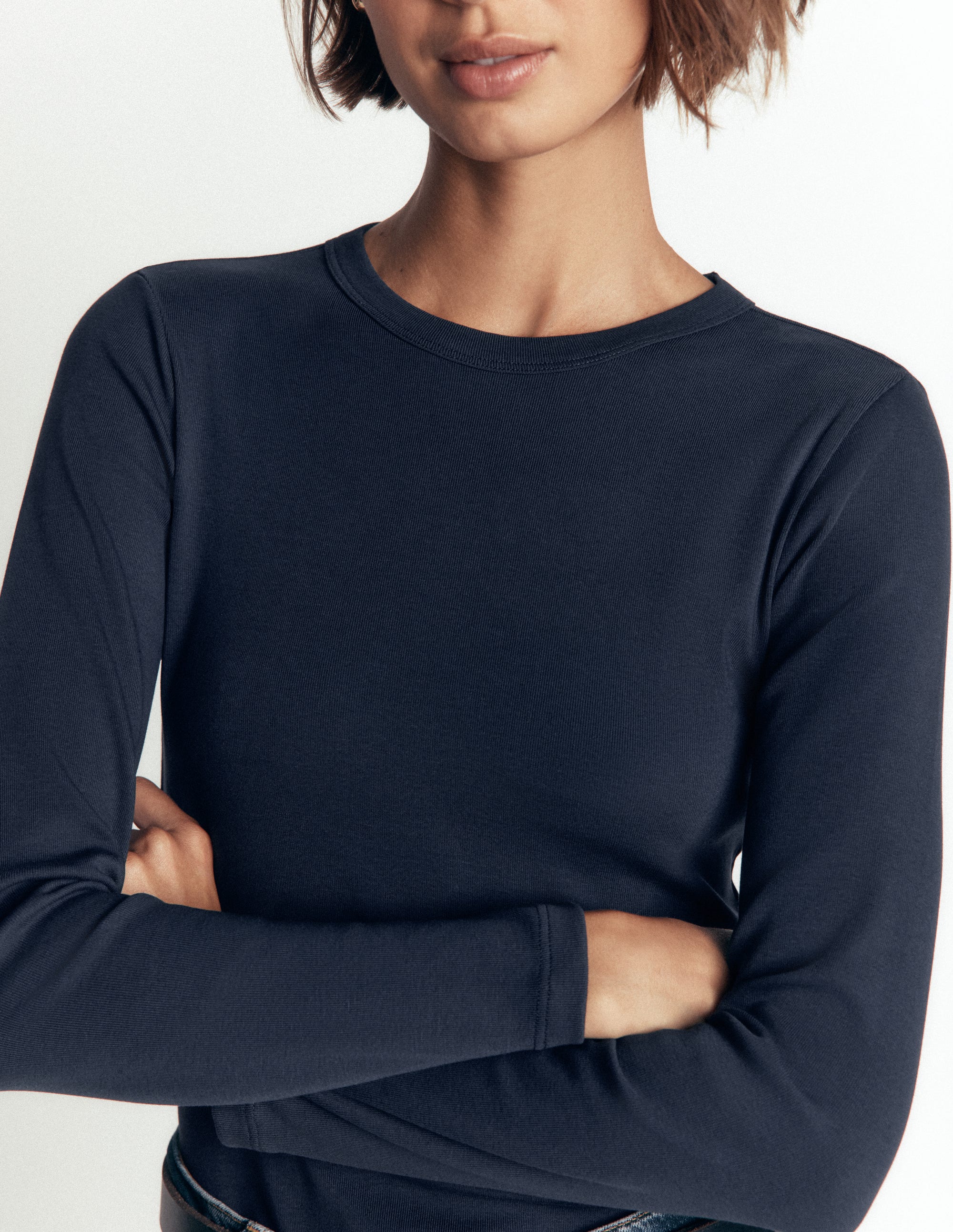 Annie Essential Crew Neck Top-NAVY - Image 2